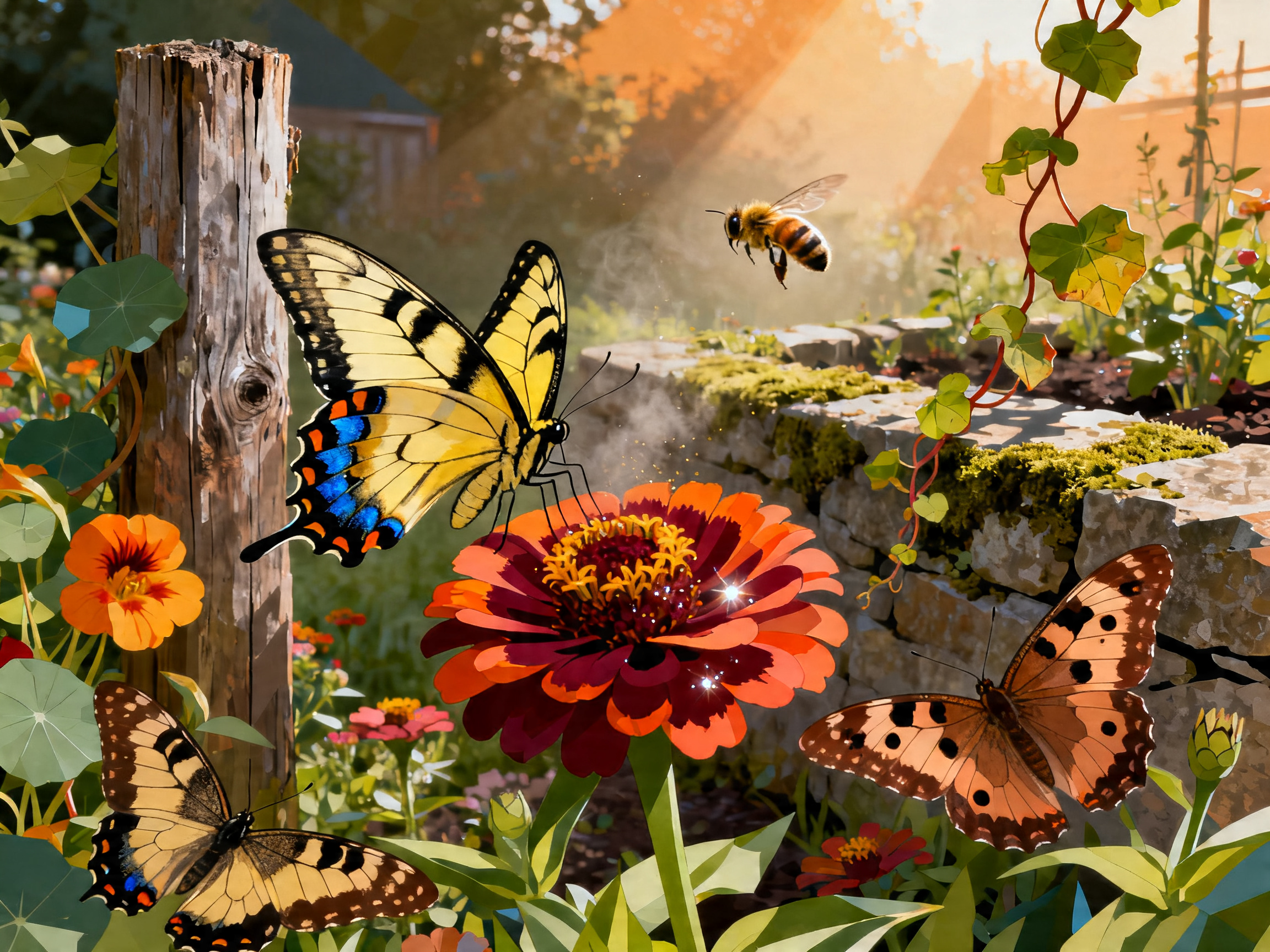 Zinnia Flutter painting