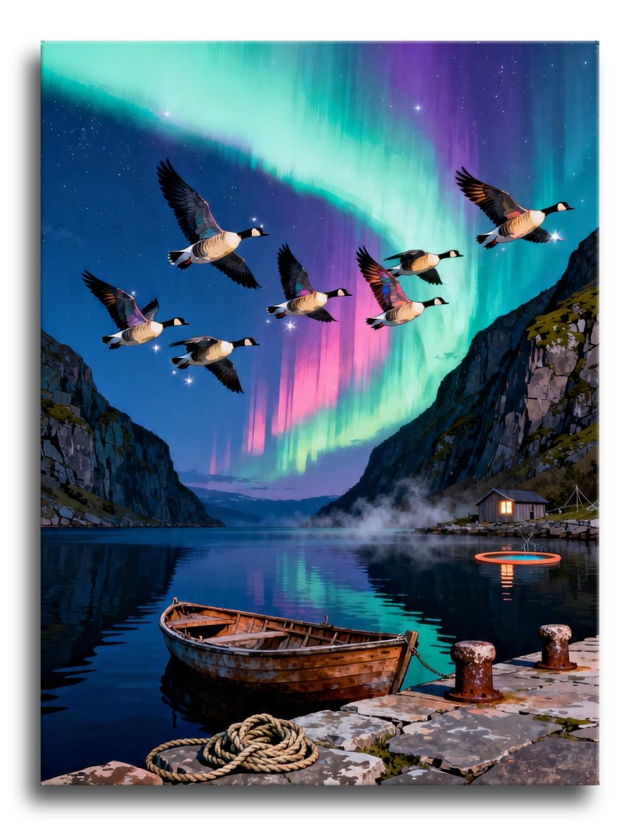 Aurora Geese Fjord - Escape by Numbers