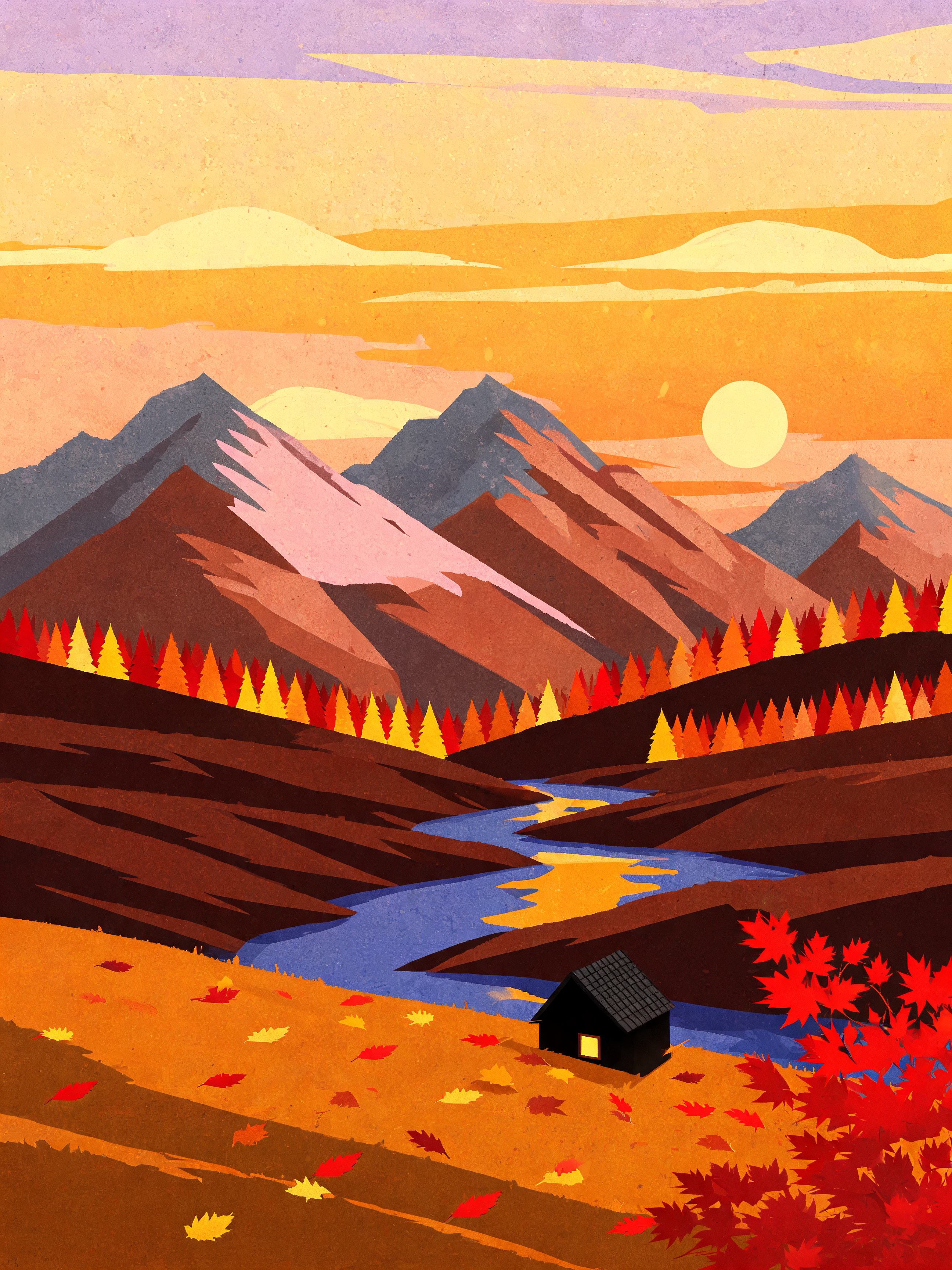 Autumn Color Block Peaks