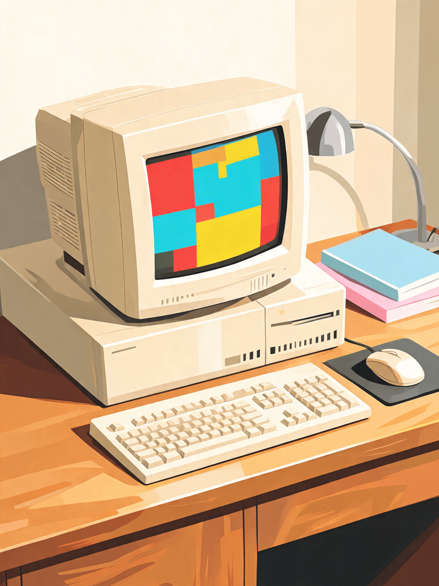 Beige Computer Desk - Escape by Numbers