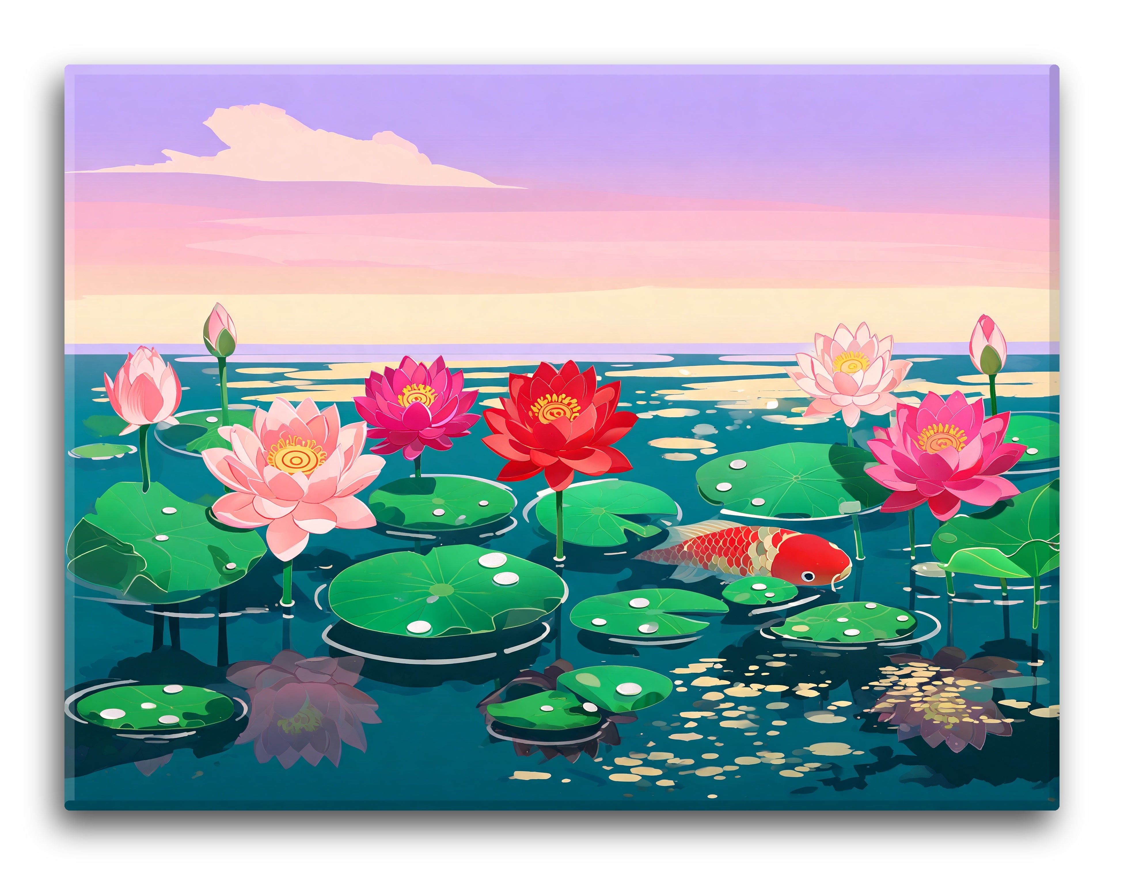 Bold Lotus Pond Bloom