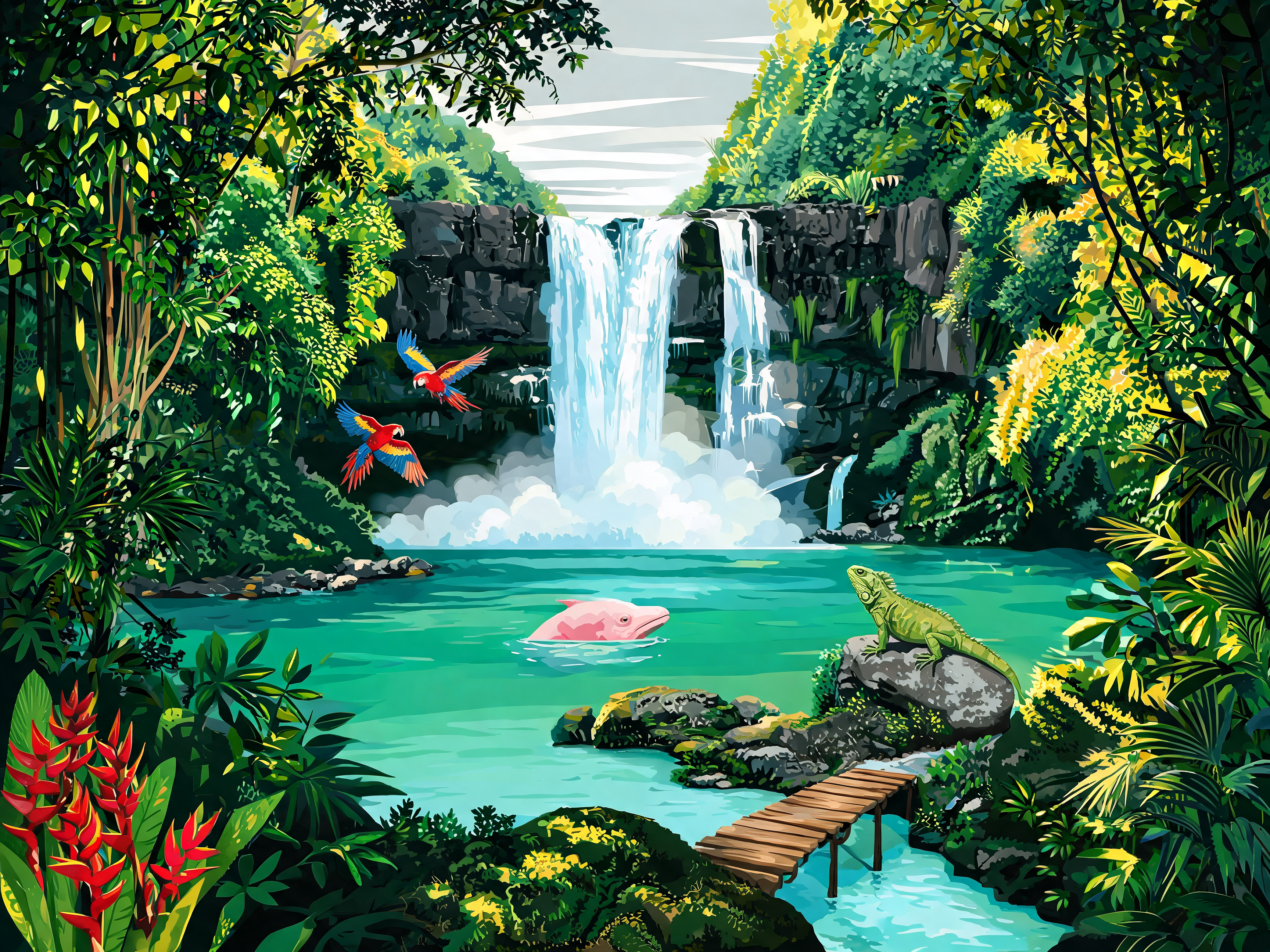 Brazilian Rainforest Falls