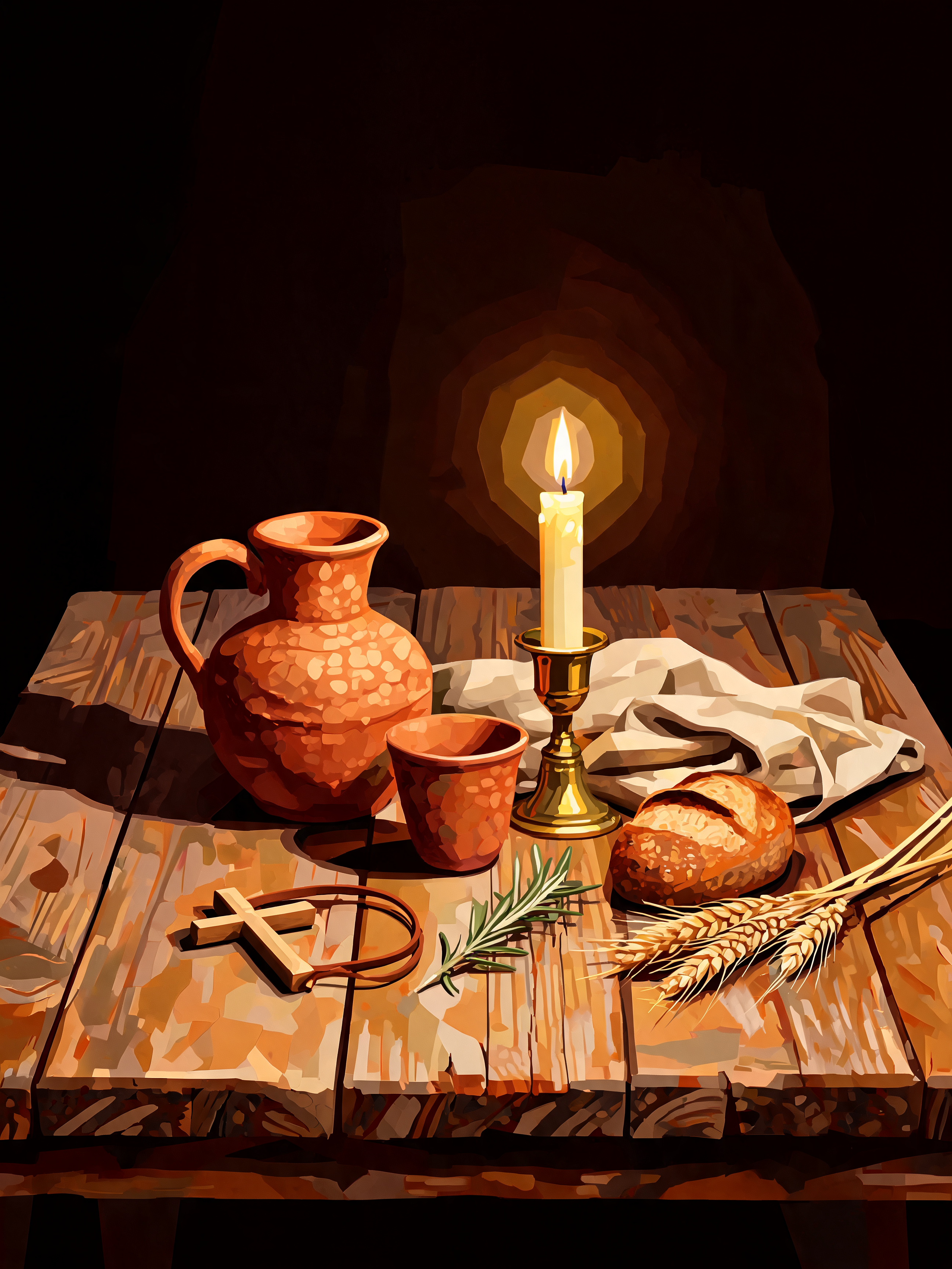 Clay Jug Candlelight
