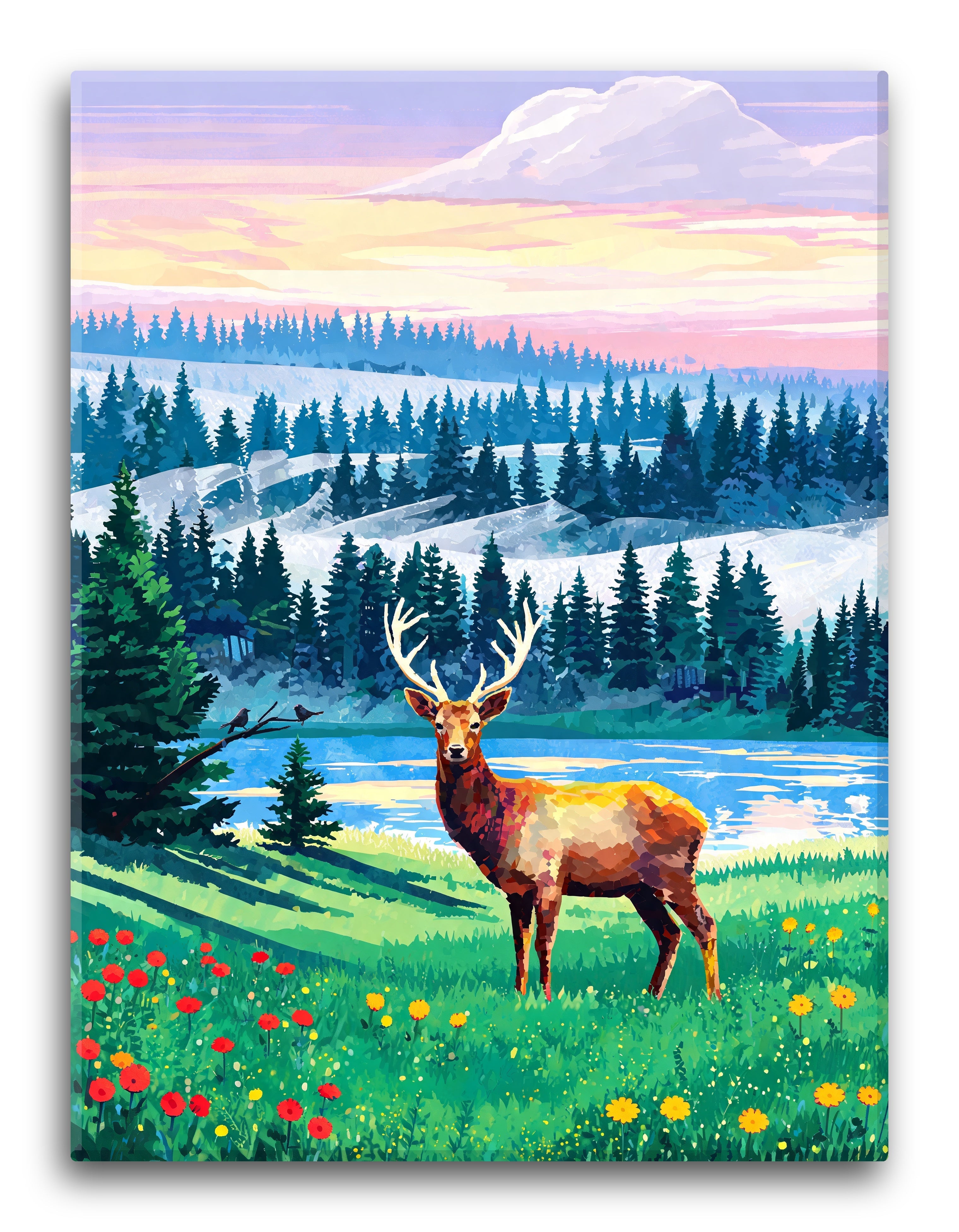 Color Block Forest Deer