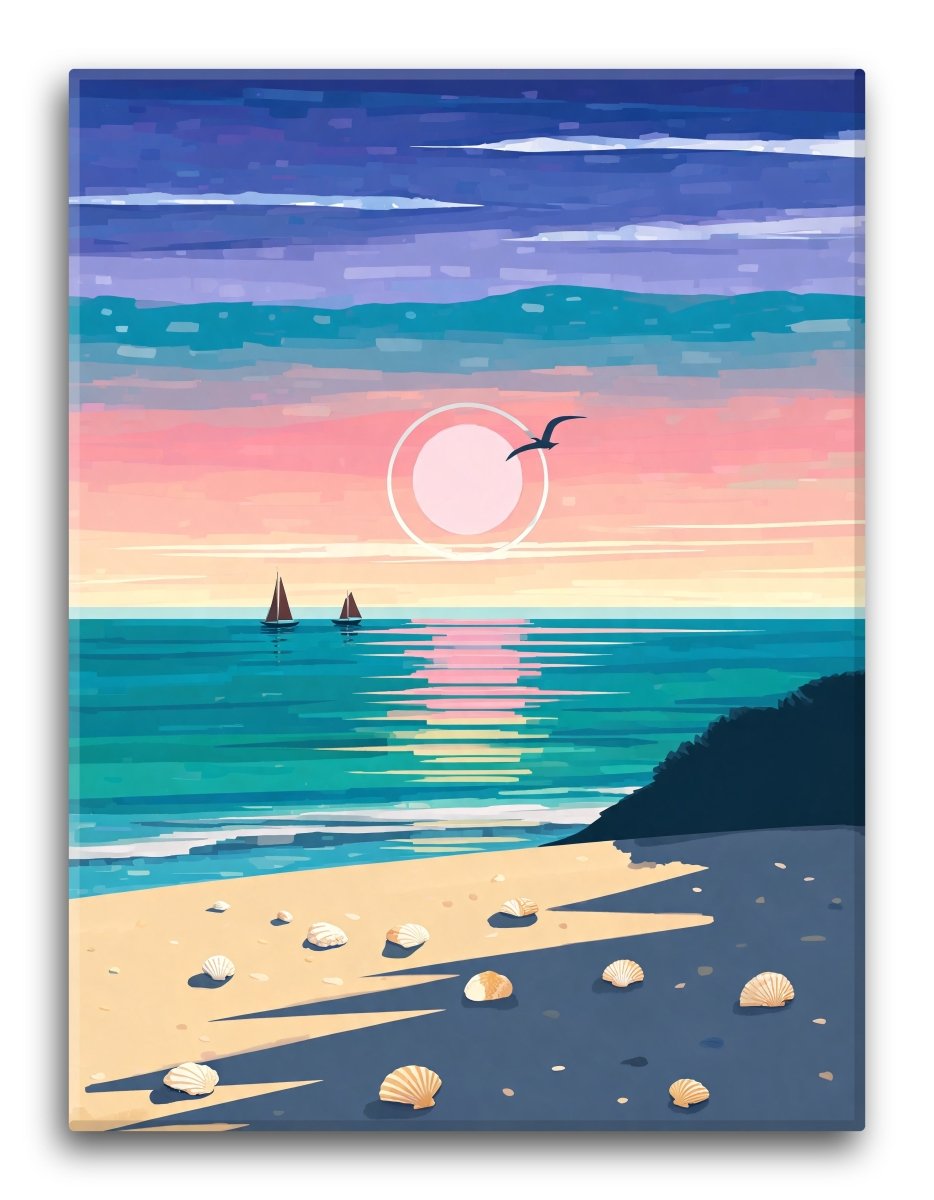 Cool Palette Geometric Sunset - Escape by Numbers