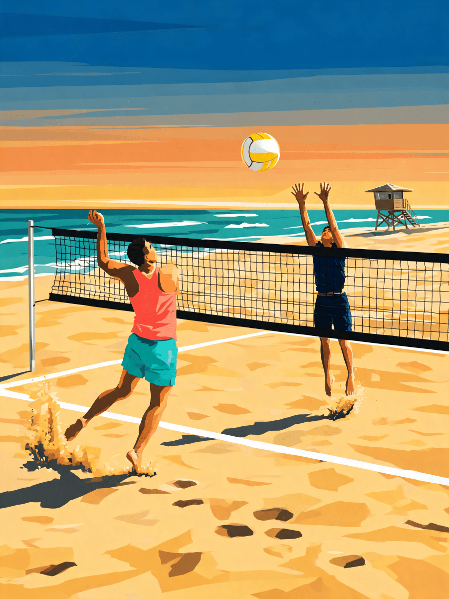 Coral Volleyball Leap - Escape by Numbers