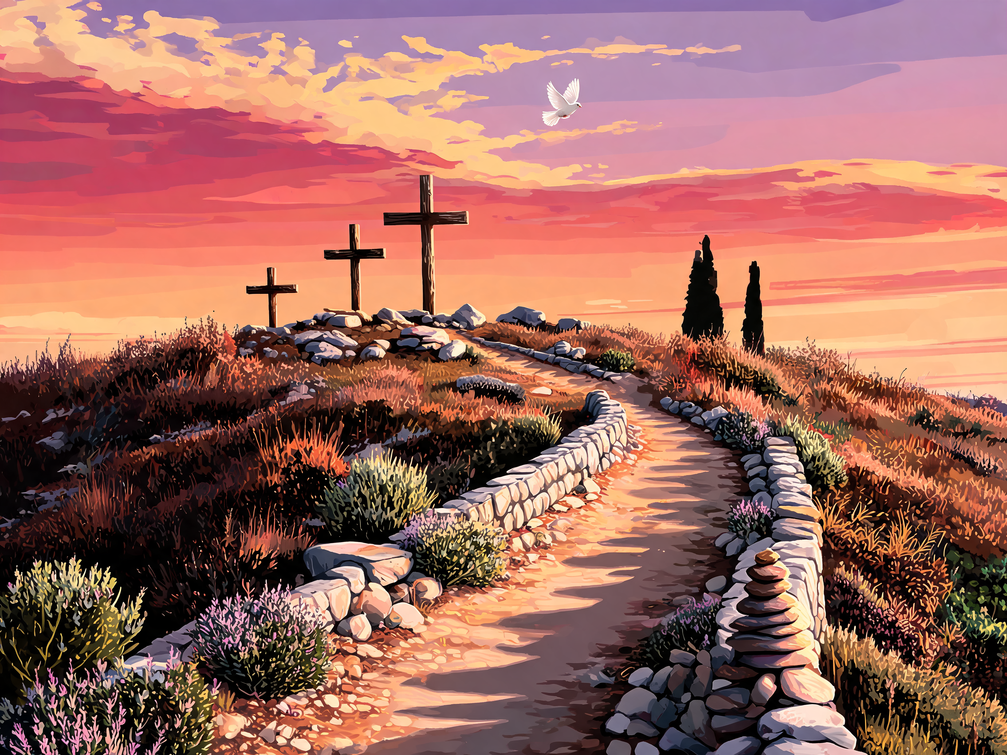 Crosses Magenta Dusk