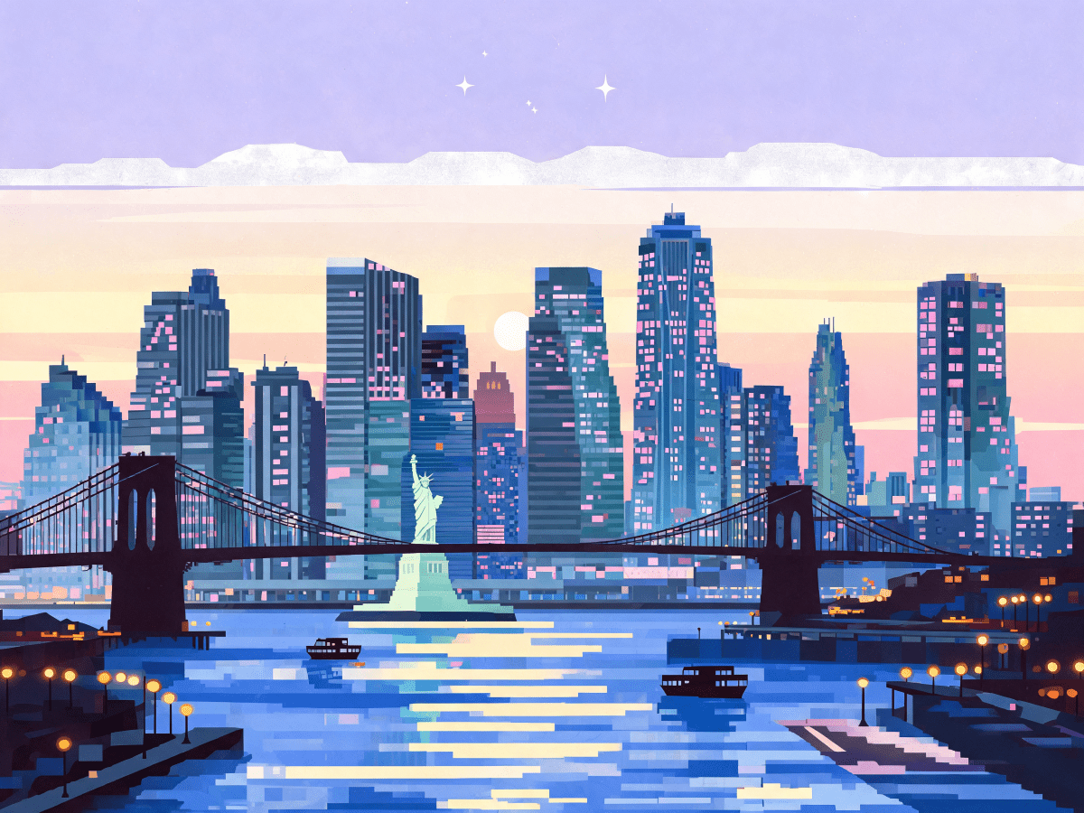 Cubist New York Dawn - Escape by Numbers