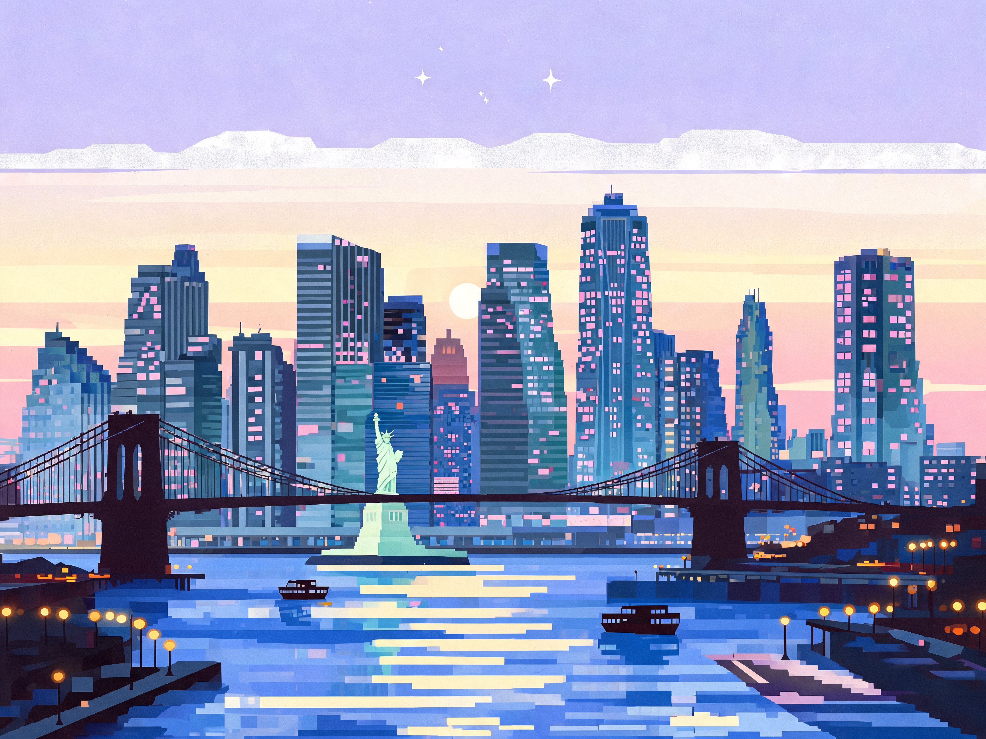Cubist New York Dawn