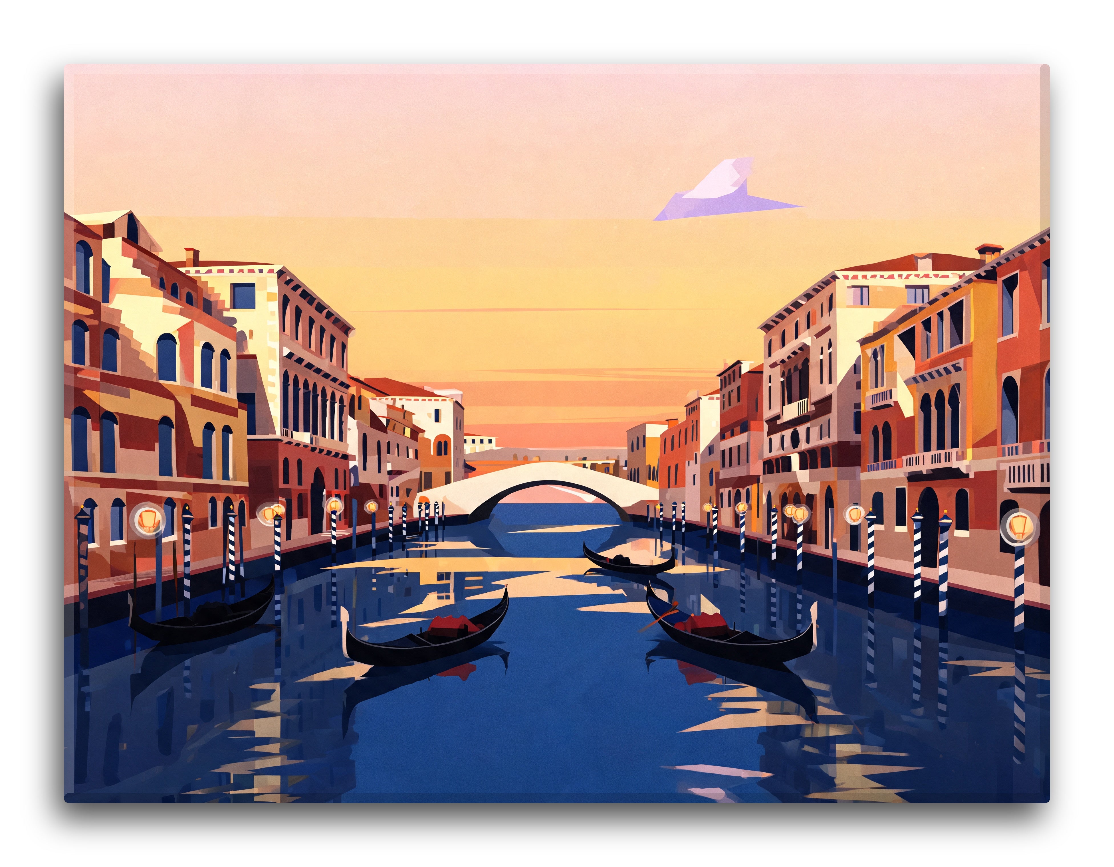 Cubist Venice Canal Scene