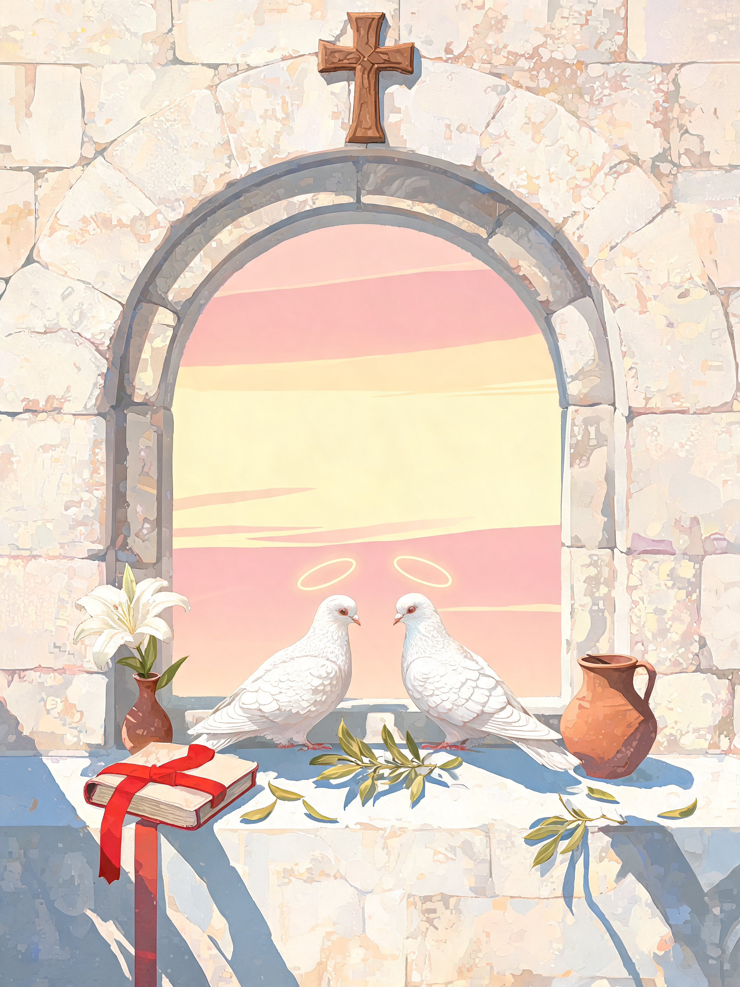 Doves On Sill