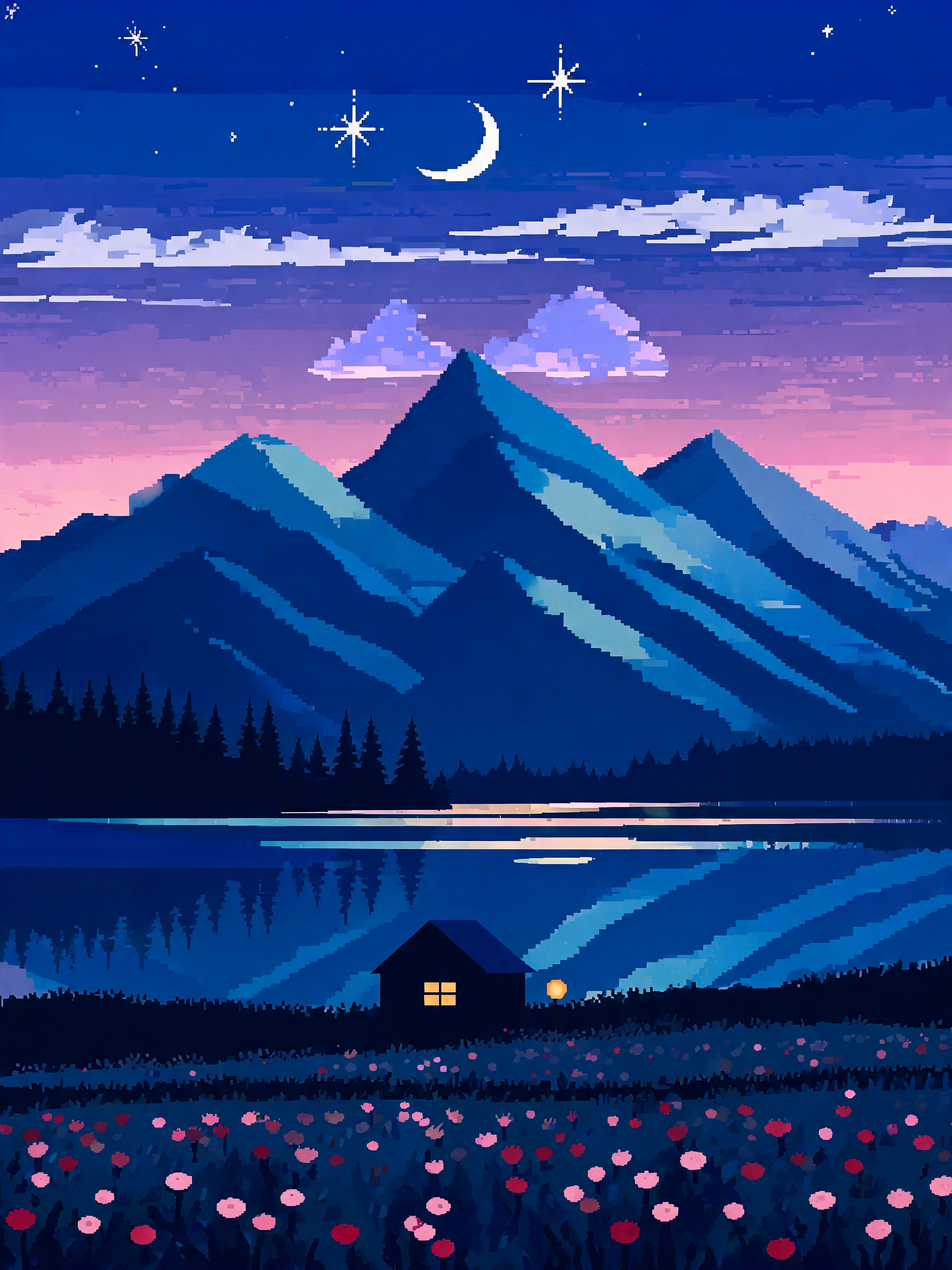 Dusk Color Block Peaks