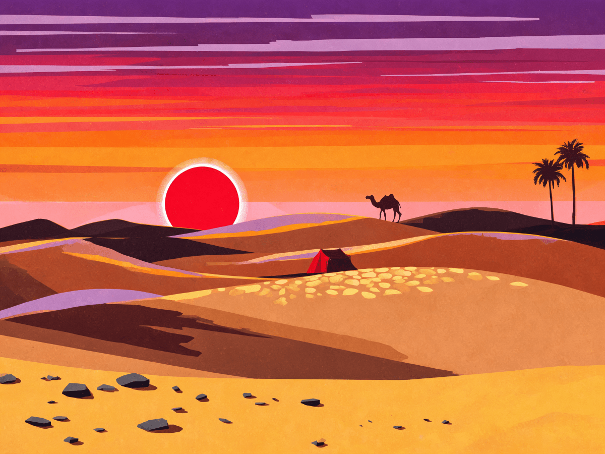 Geometric Desert Sunset - Escape by Numbers