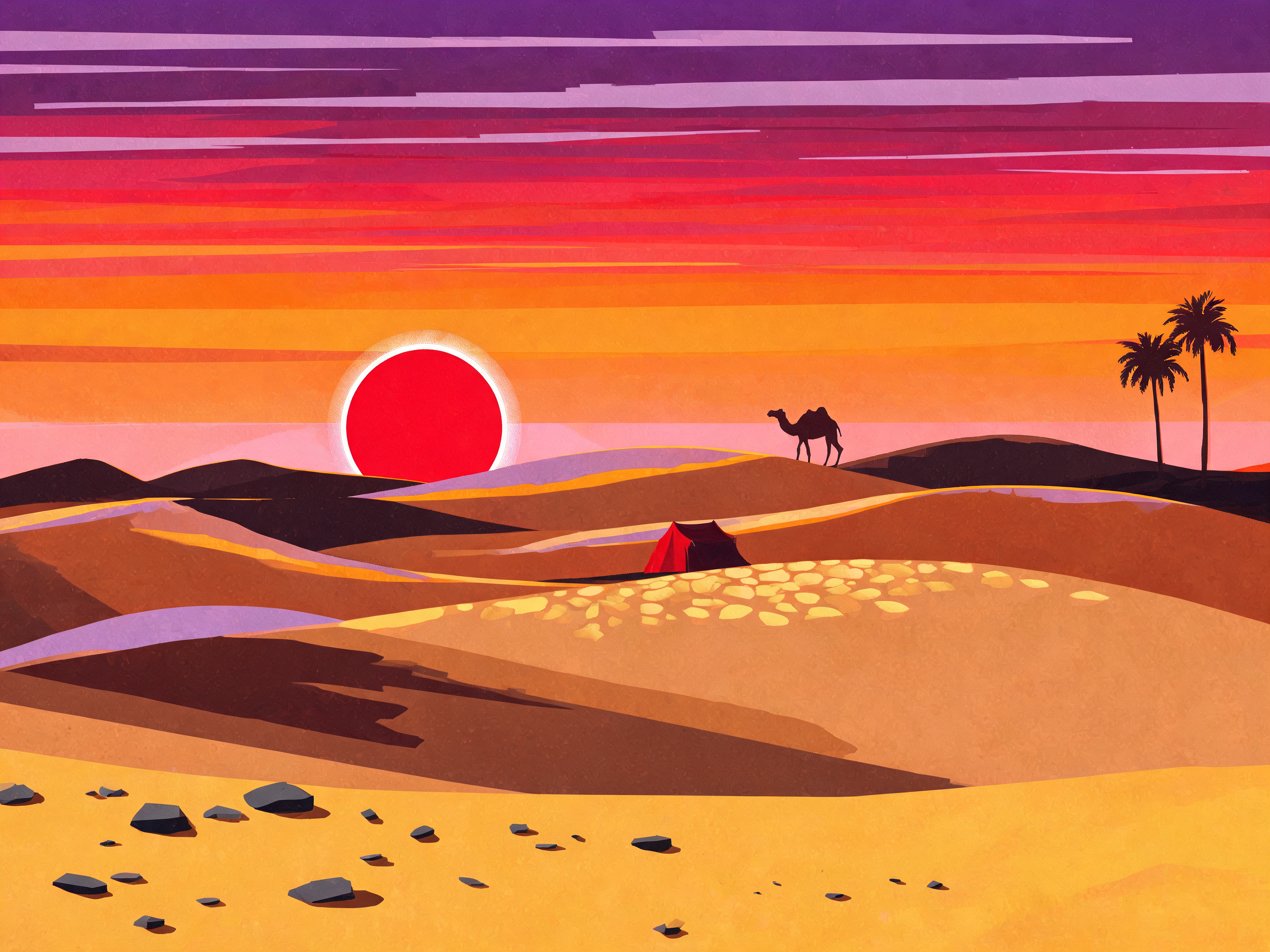Geometric Desert Sunset