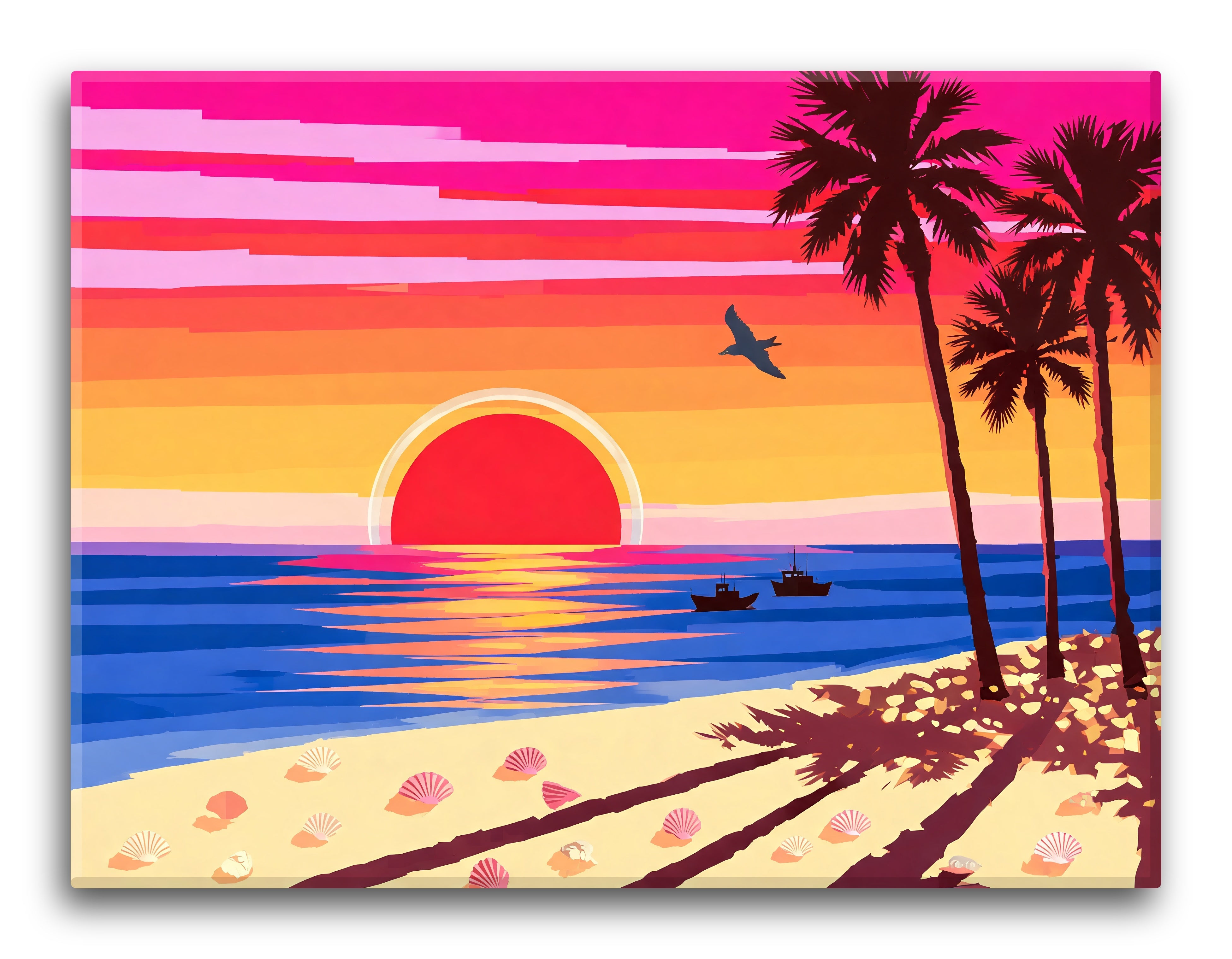 Geometric Palm Sunset