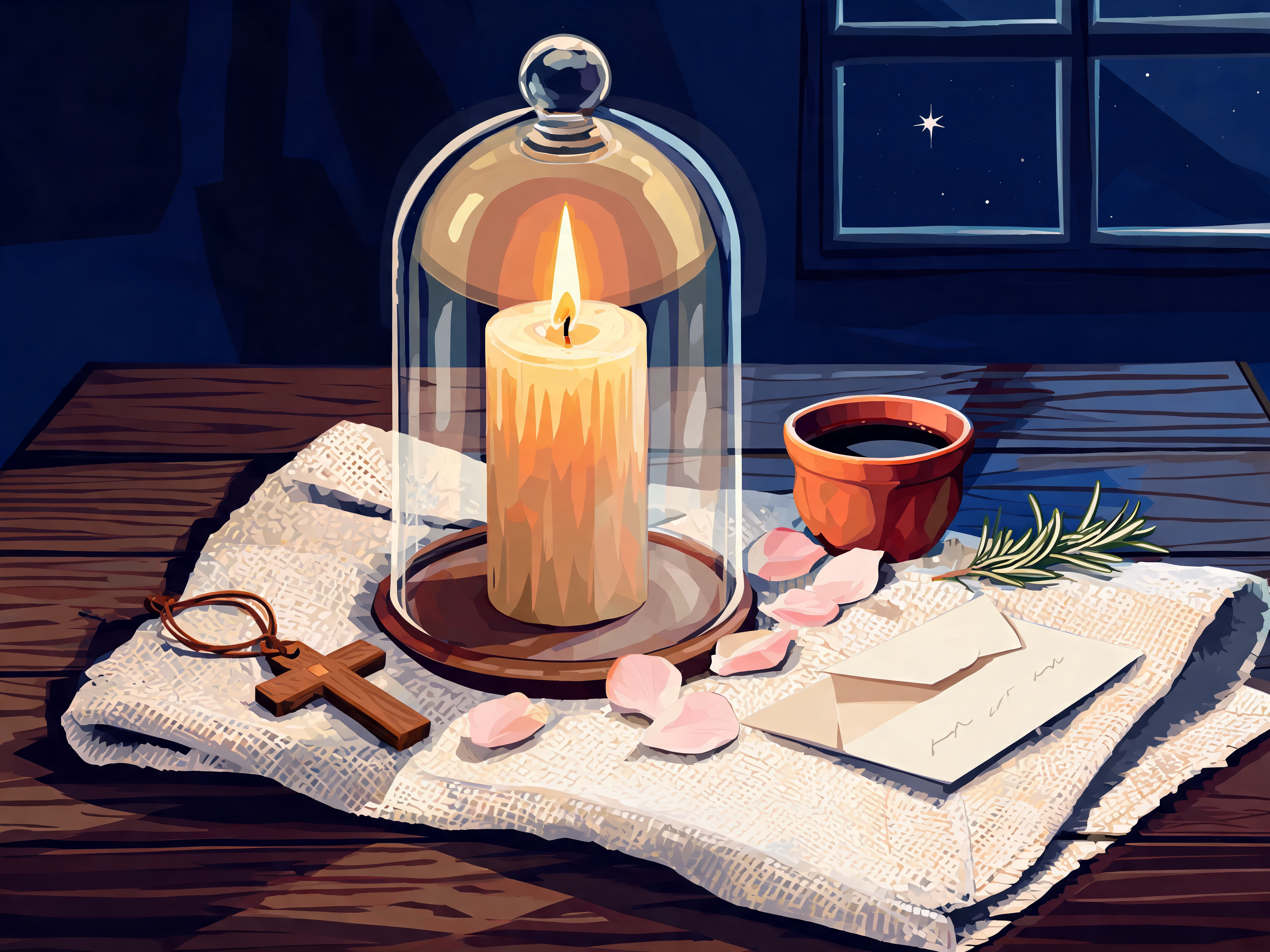 Glass Cloche Candle