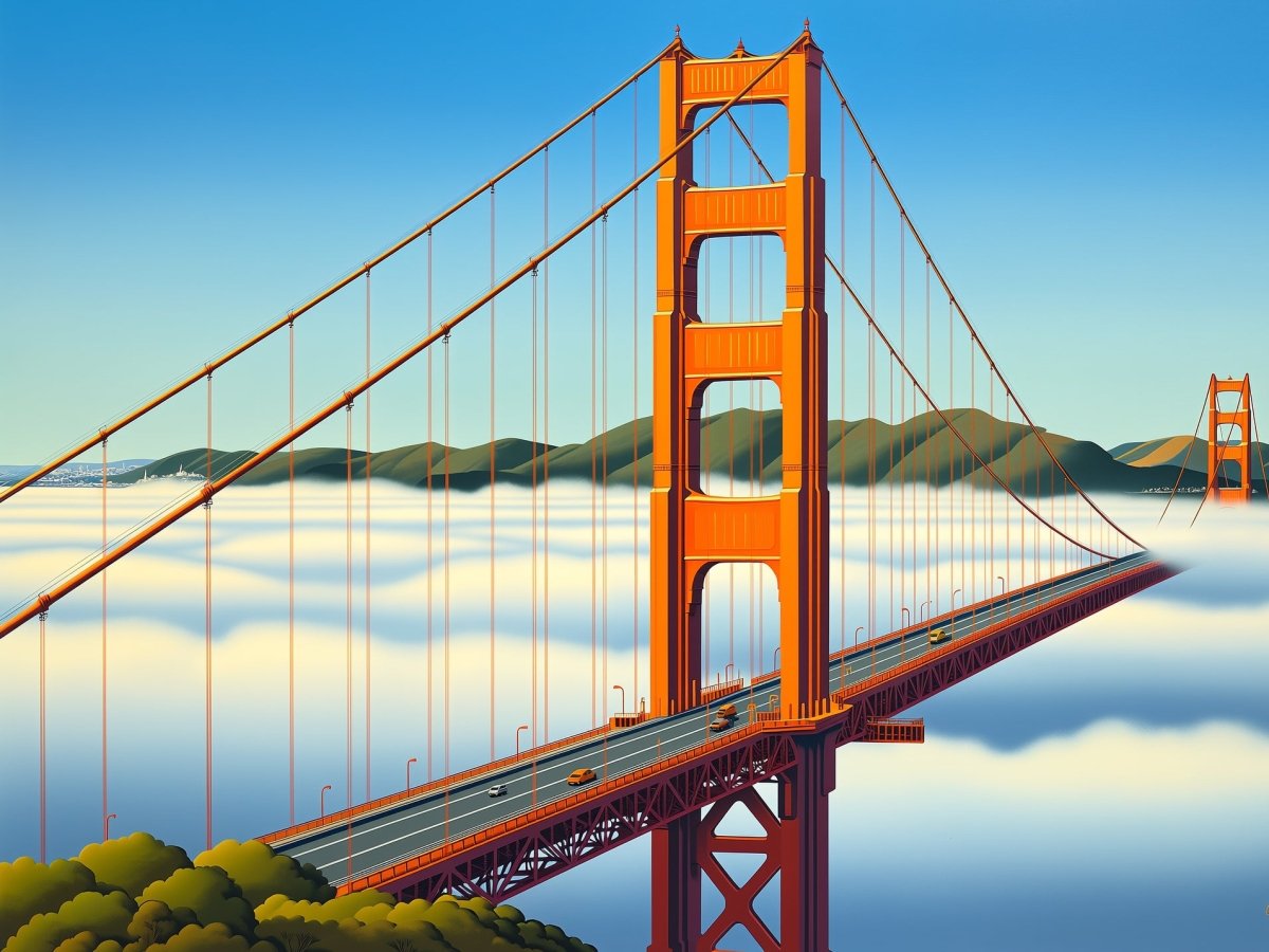 Golden Gate Bridge in Fog - Escape by Numbers