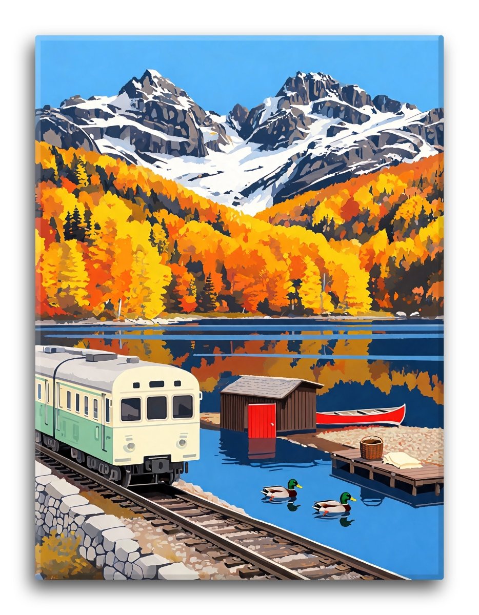 Golden Lakeside Railcar - Escape by Numbers
