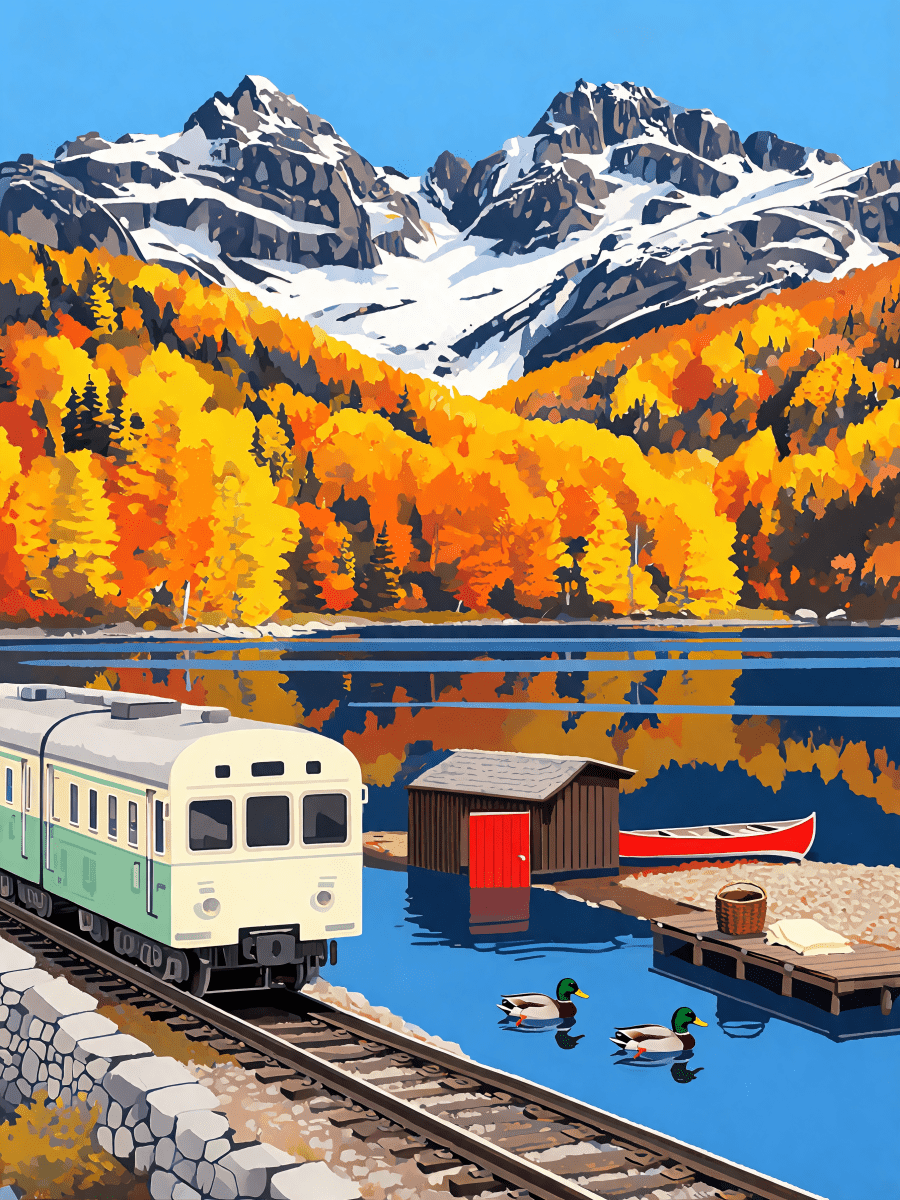 Golden Lakeside Railcar - Escape by Numbers