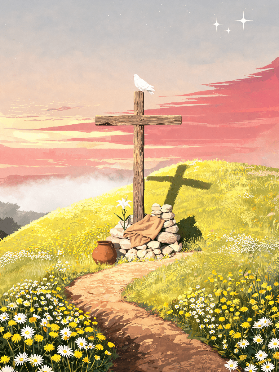 Hillside Wooden Cross - Escape by Numbers
