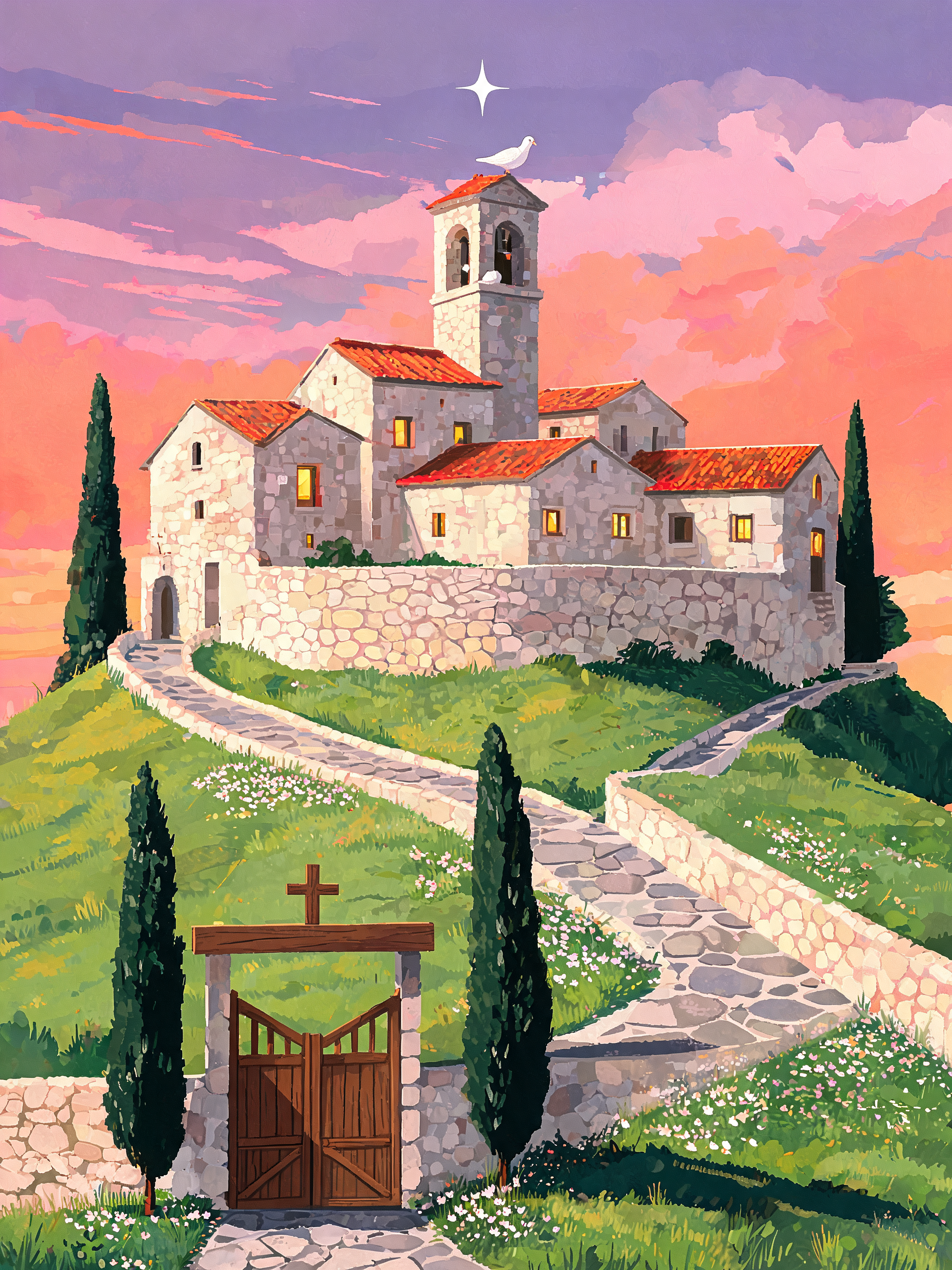 Hilltop Monastery Tiles