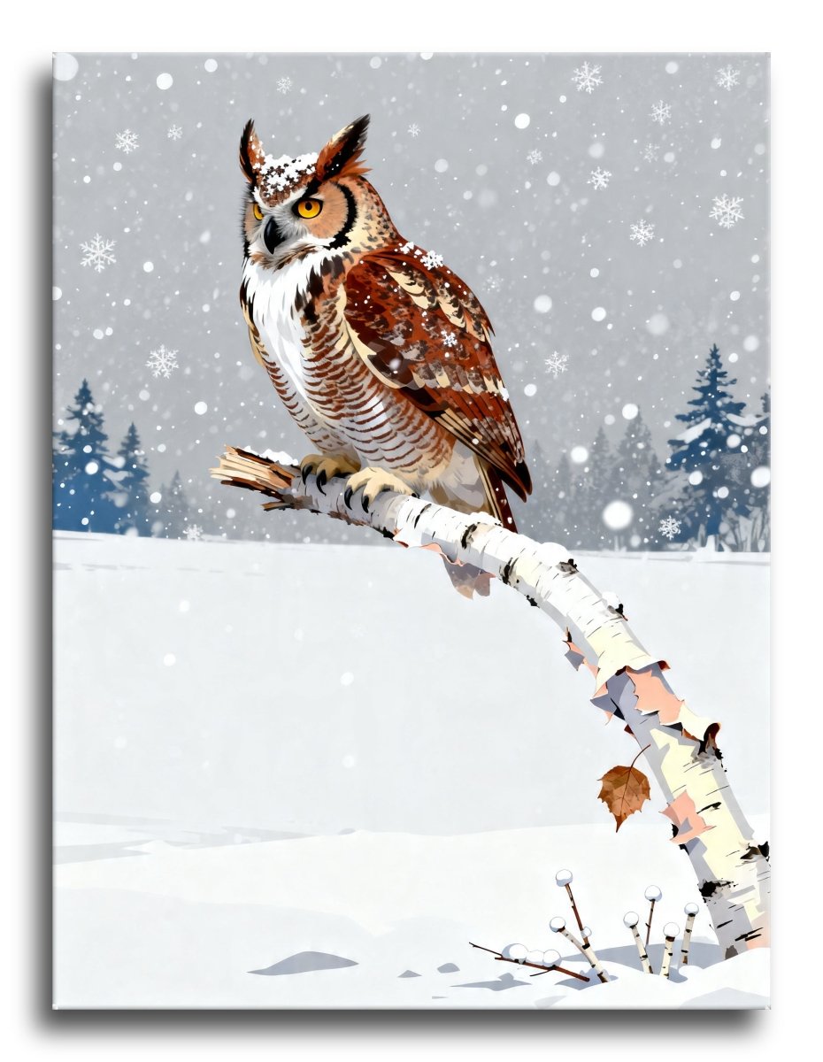 Horned Owl Birch - Escape by Numbers