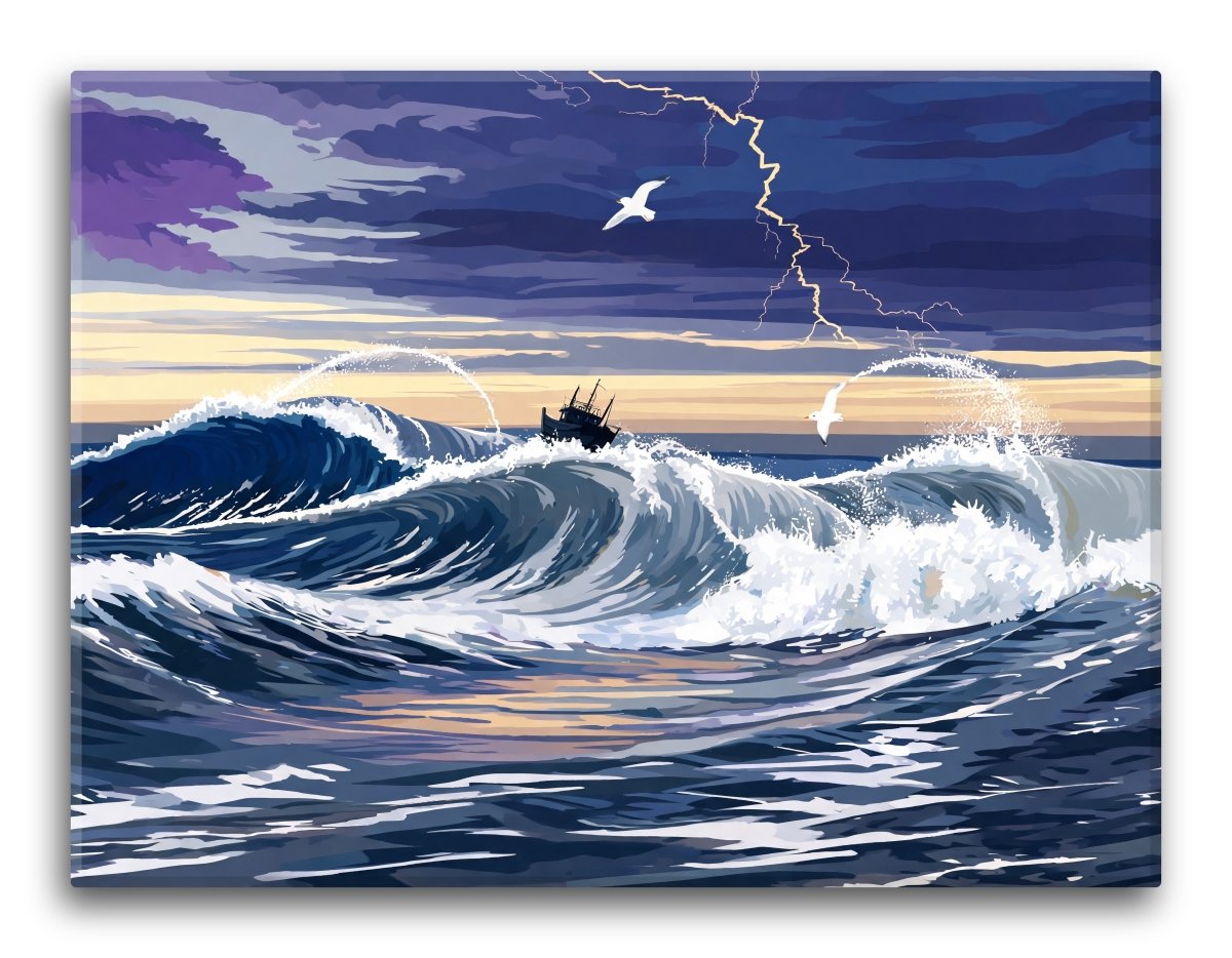 Indigo Stormy Sea - Escape by Numbers