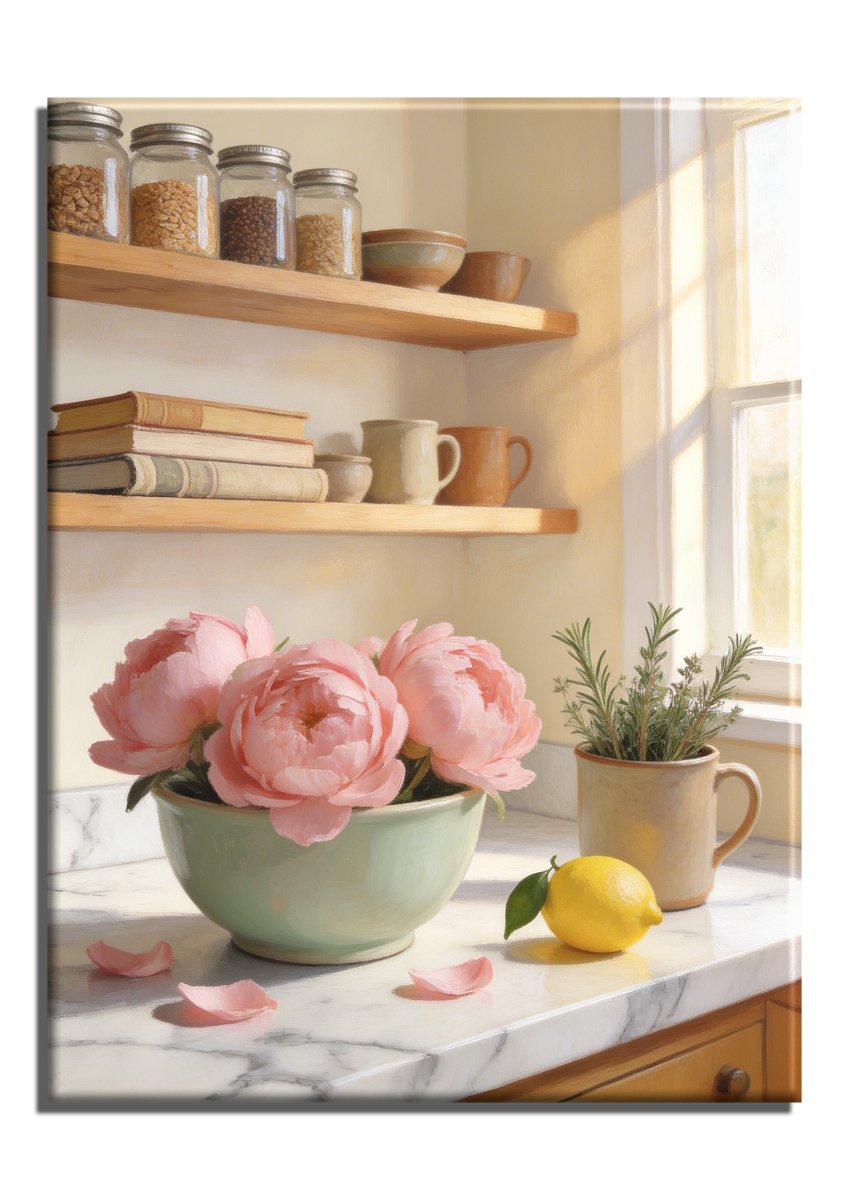 Kitchen Counter Peonies - Escape by Numbers