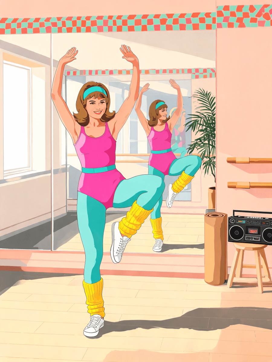 Magenta Aerobics Pose - Escape by Numbers