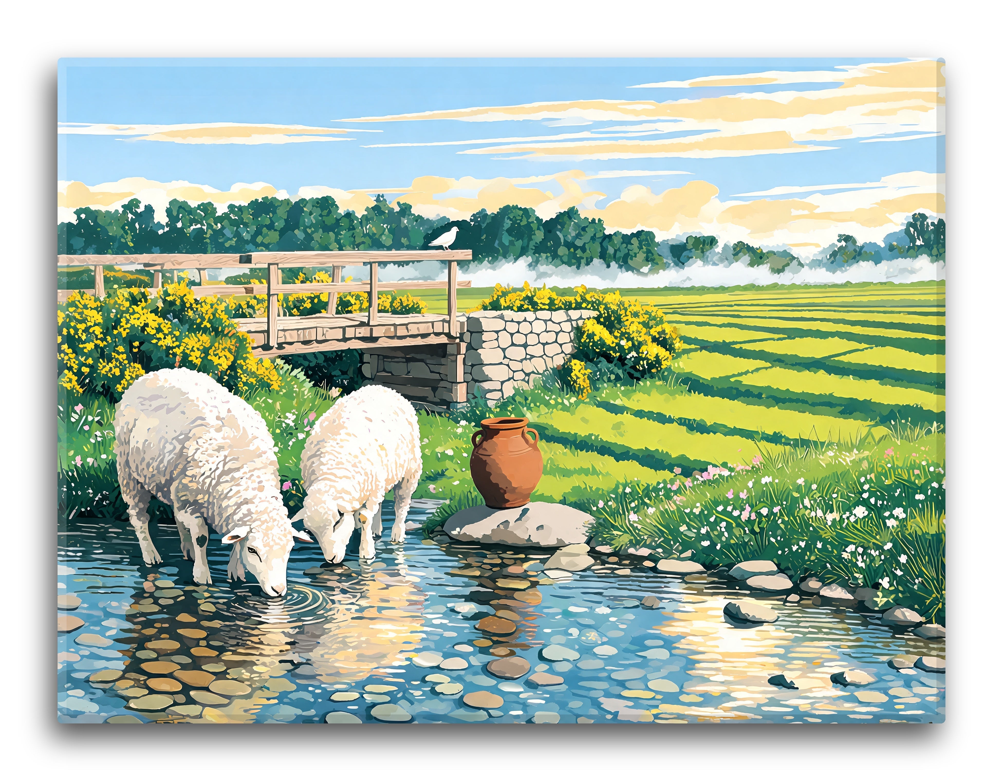 Meadow Stream Sheep