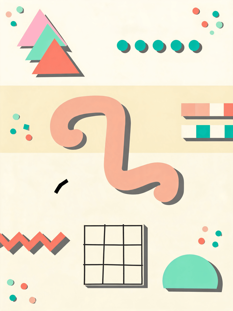 Memphis Pastel Pattern - Escape by Numbers