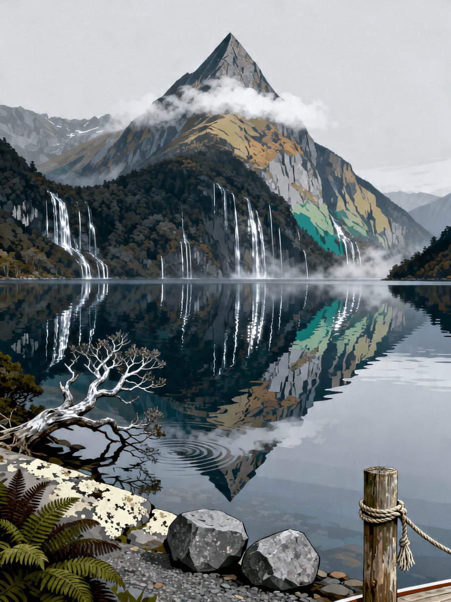 Milford Fjord Reflection - Escape by Numbers