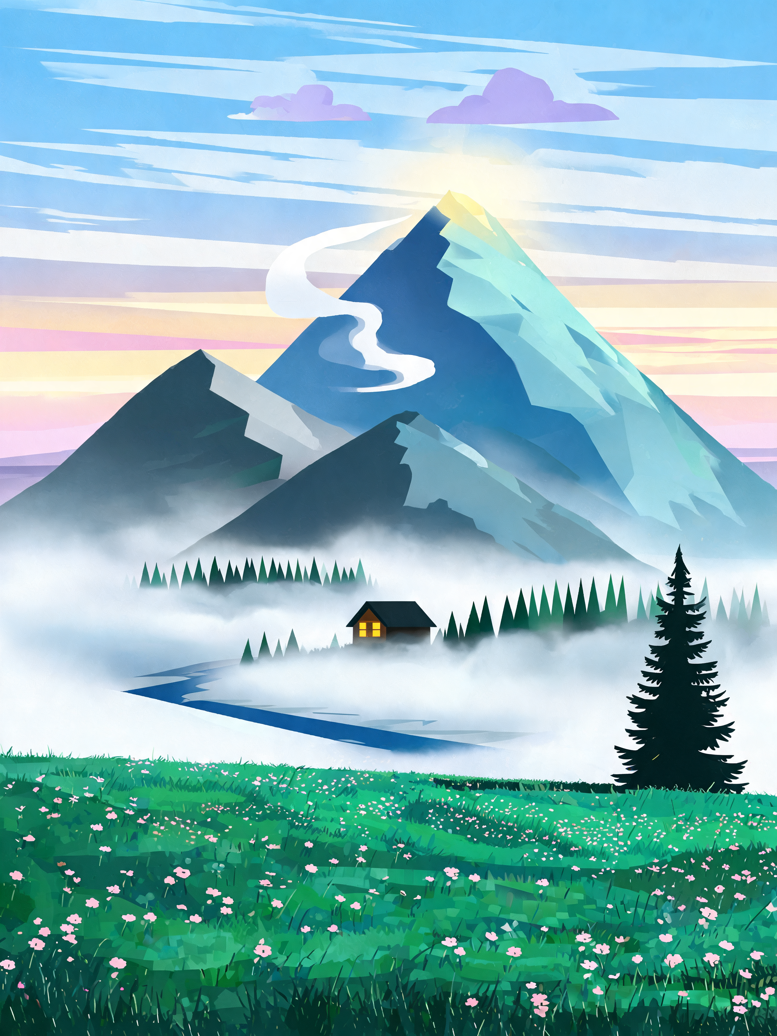 Mist Color Block Peaks