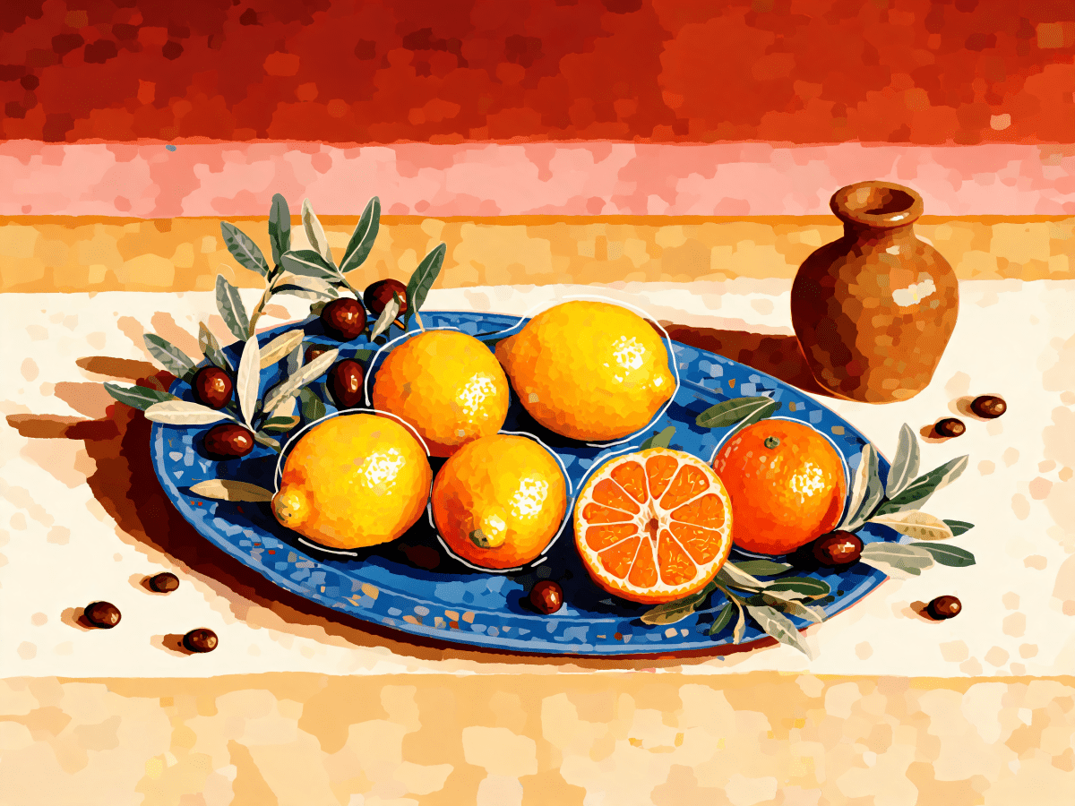 Modernist Citrus Olive - Escape by Numbers