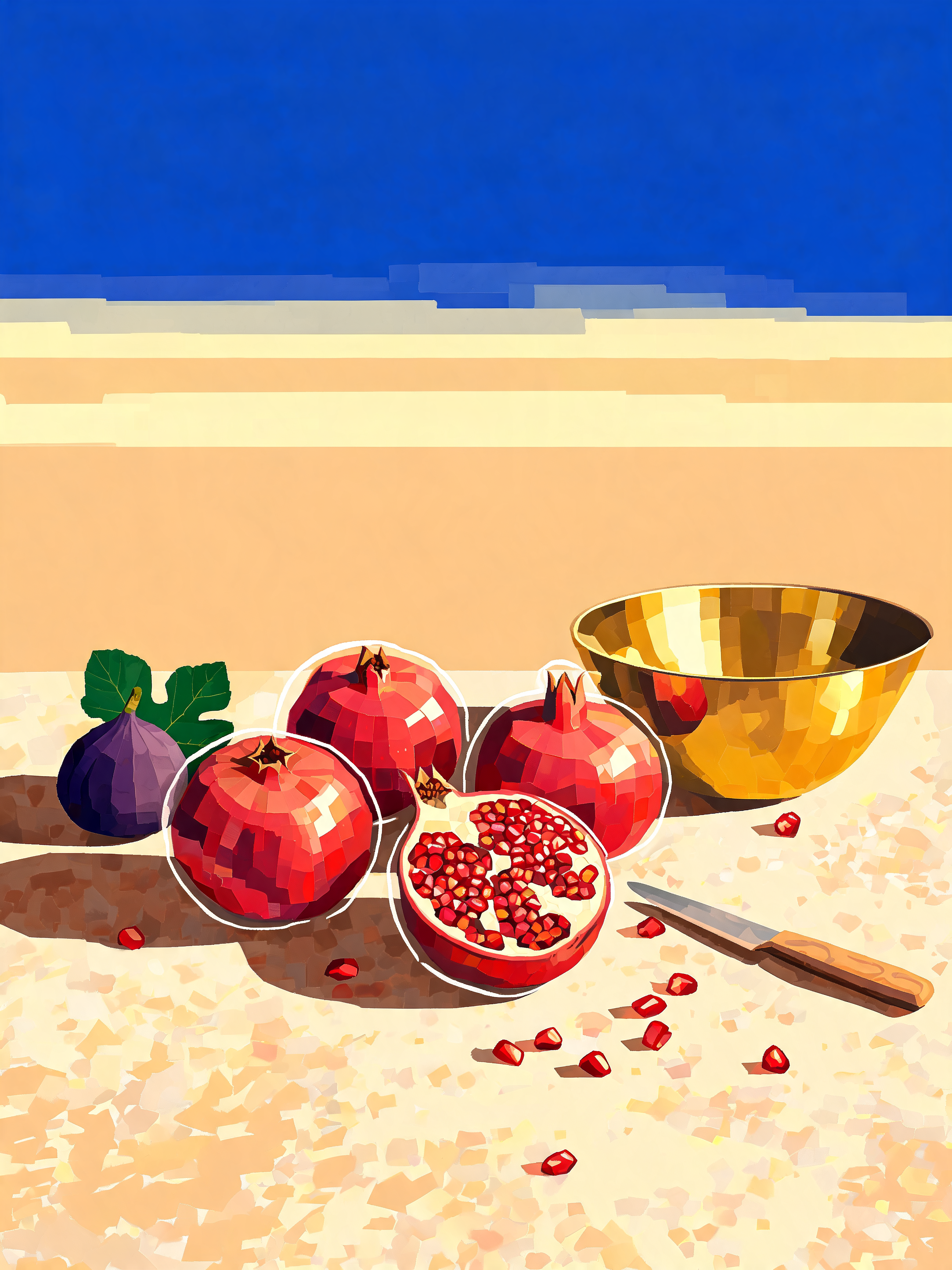 Modernist Pomegranate Still