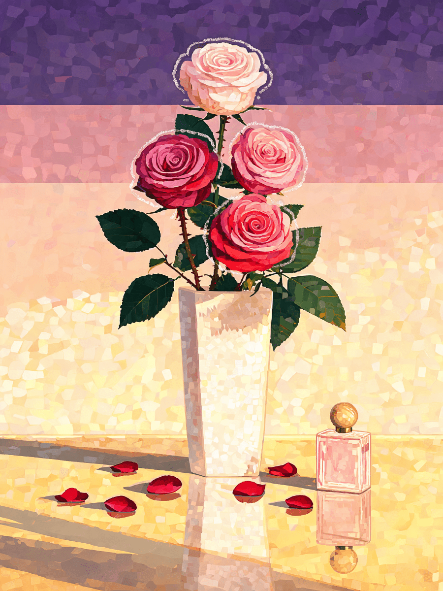 Modernist Rose Composition - Escape by Numbers