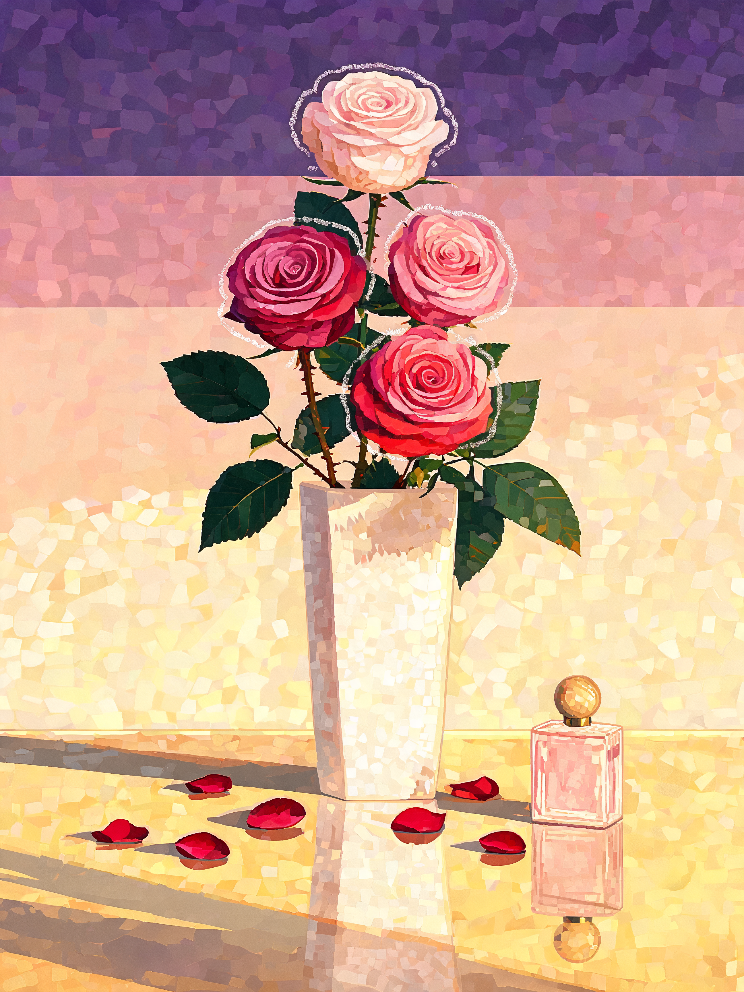 Modernist Rose Composition