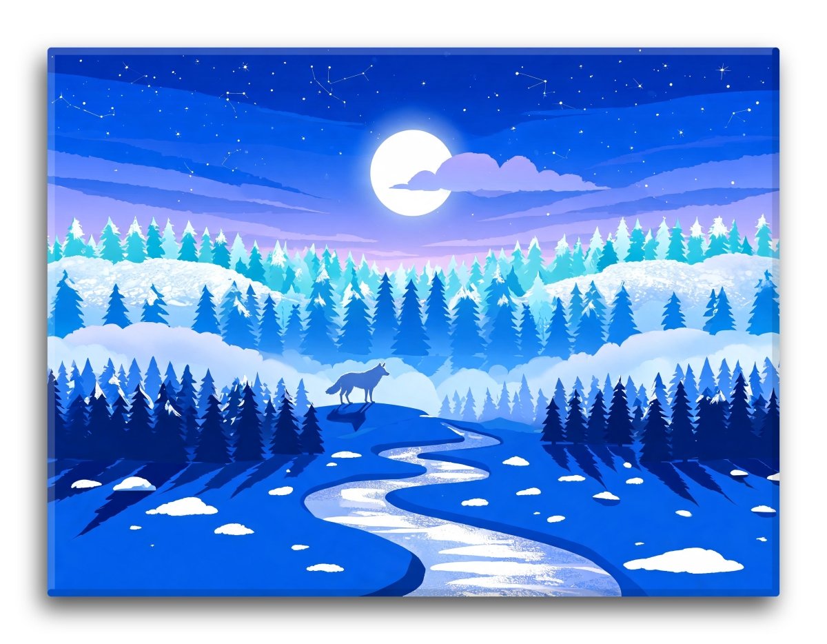 Moonlit Pine Forest Layers - Escape by Numbers