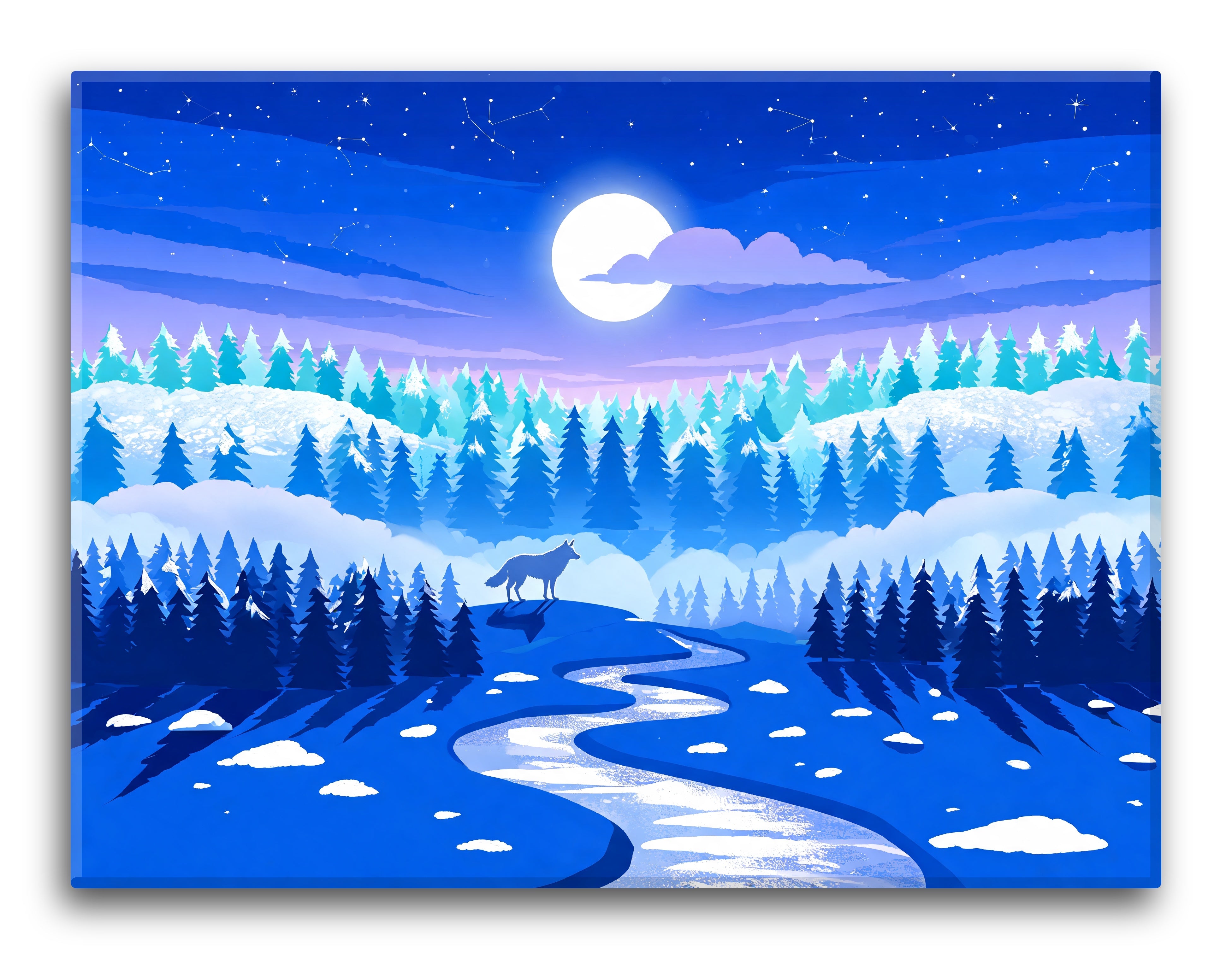 Moonlit Pine Forest Layers