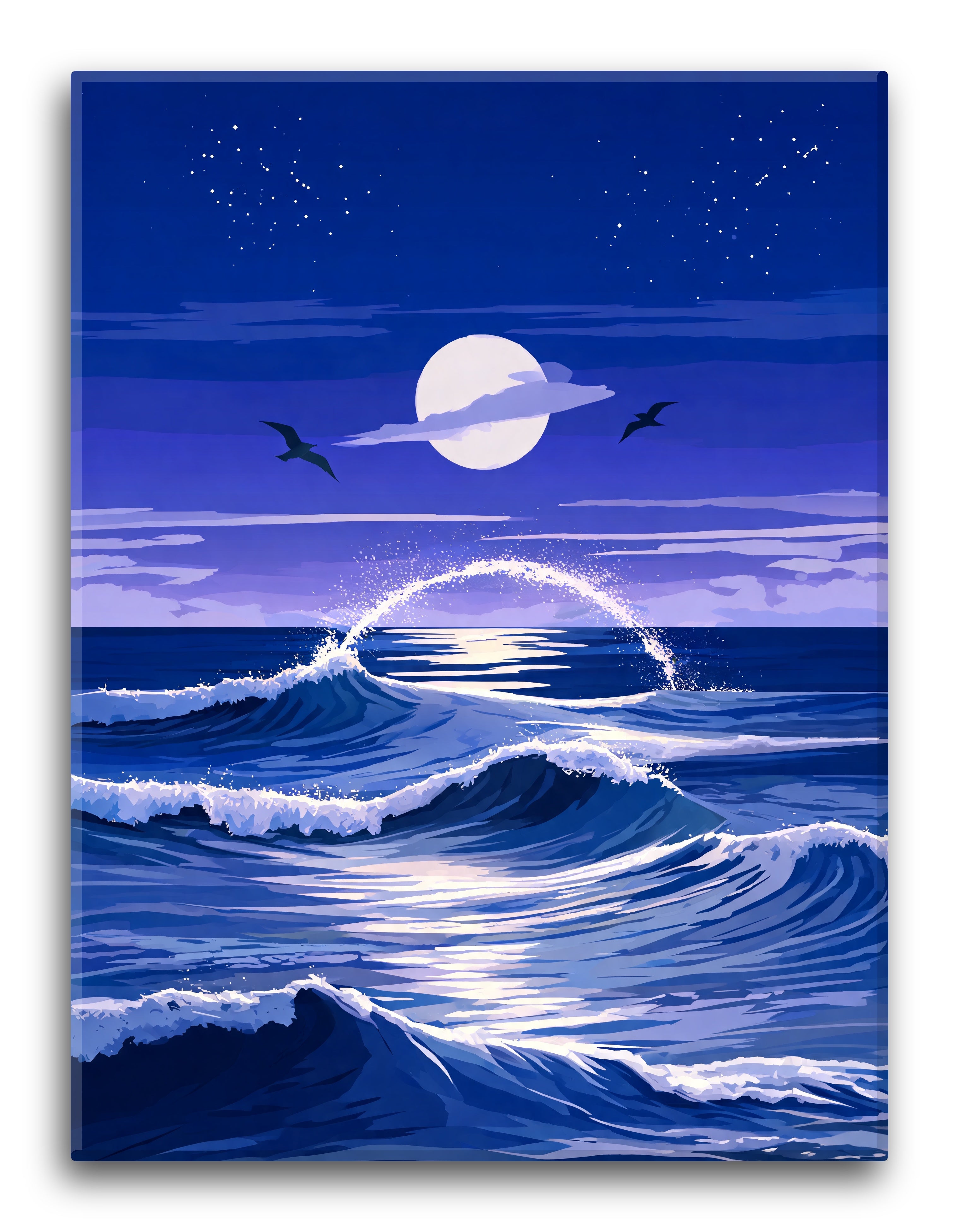 Moonlit Wave Tide Pattern