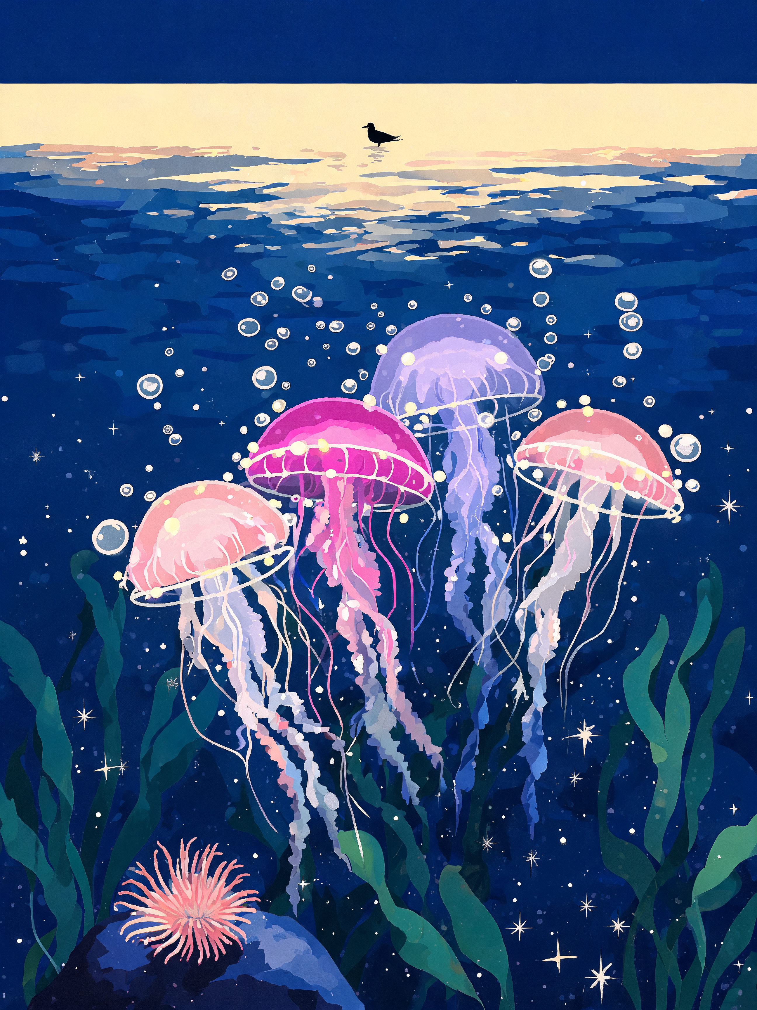 Mosaic Jellyfish Drift