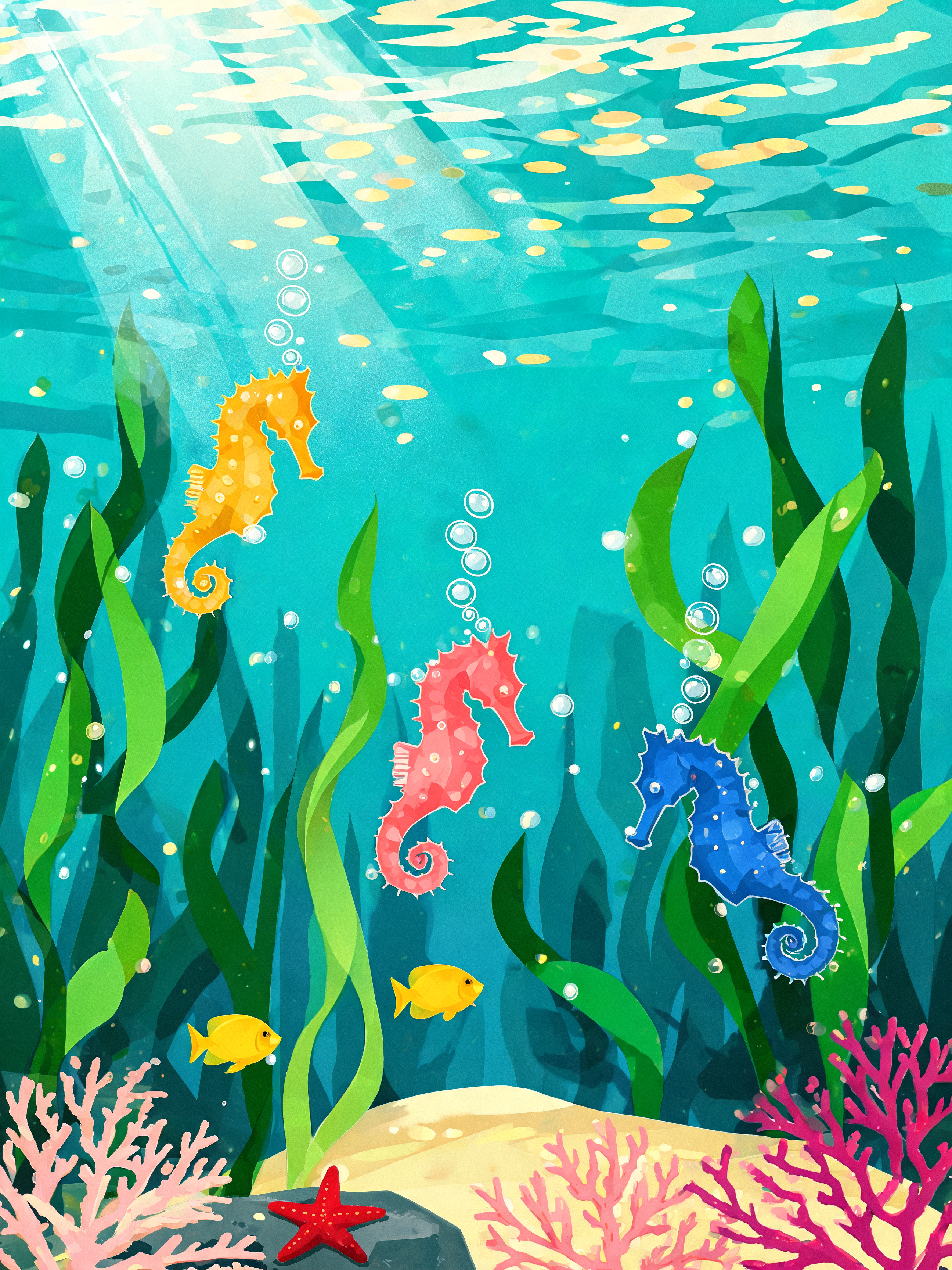 Mosaic Seahorse Tile