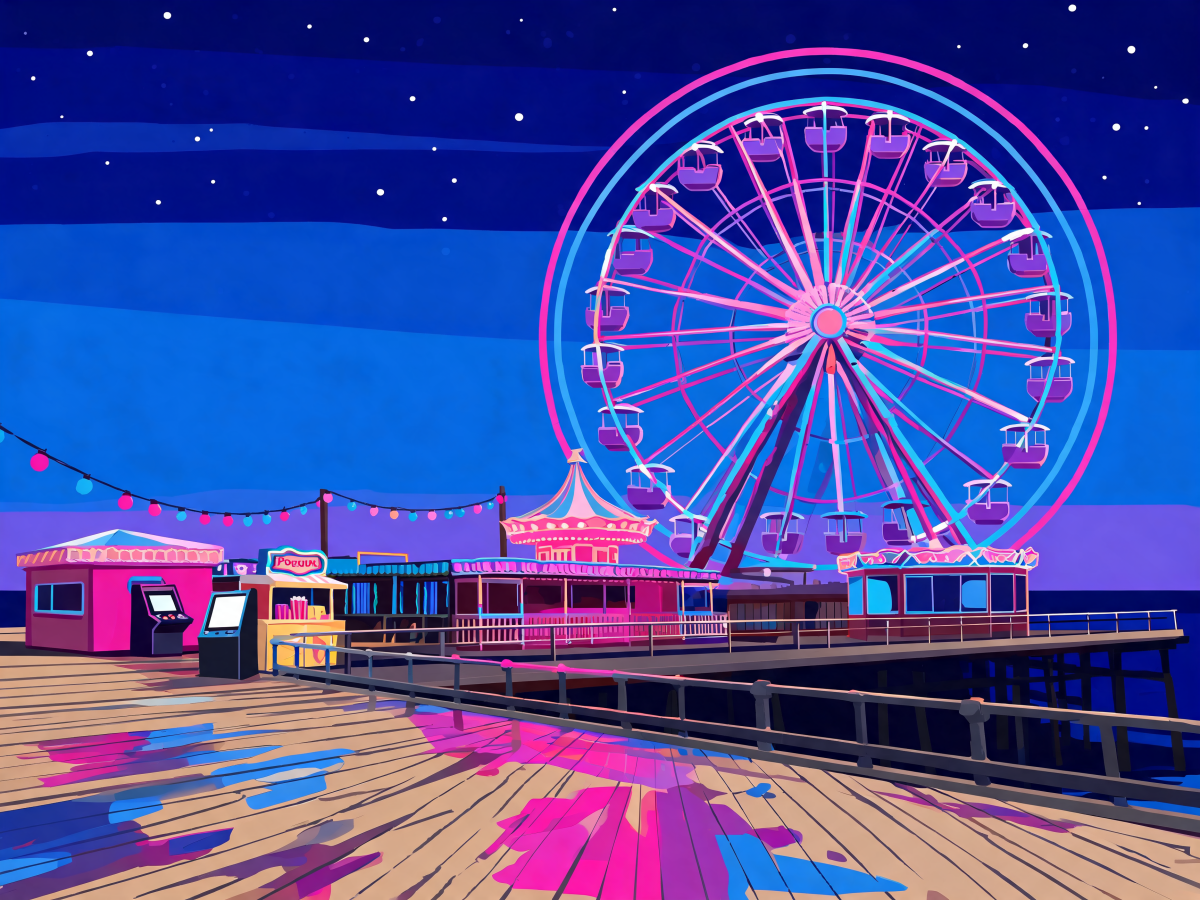 Neon Boardwalk Wheel - Escape by Numbers