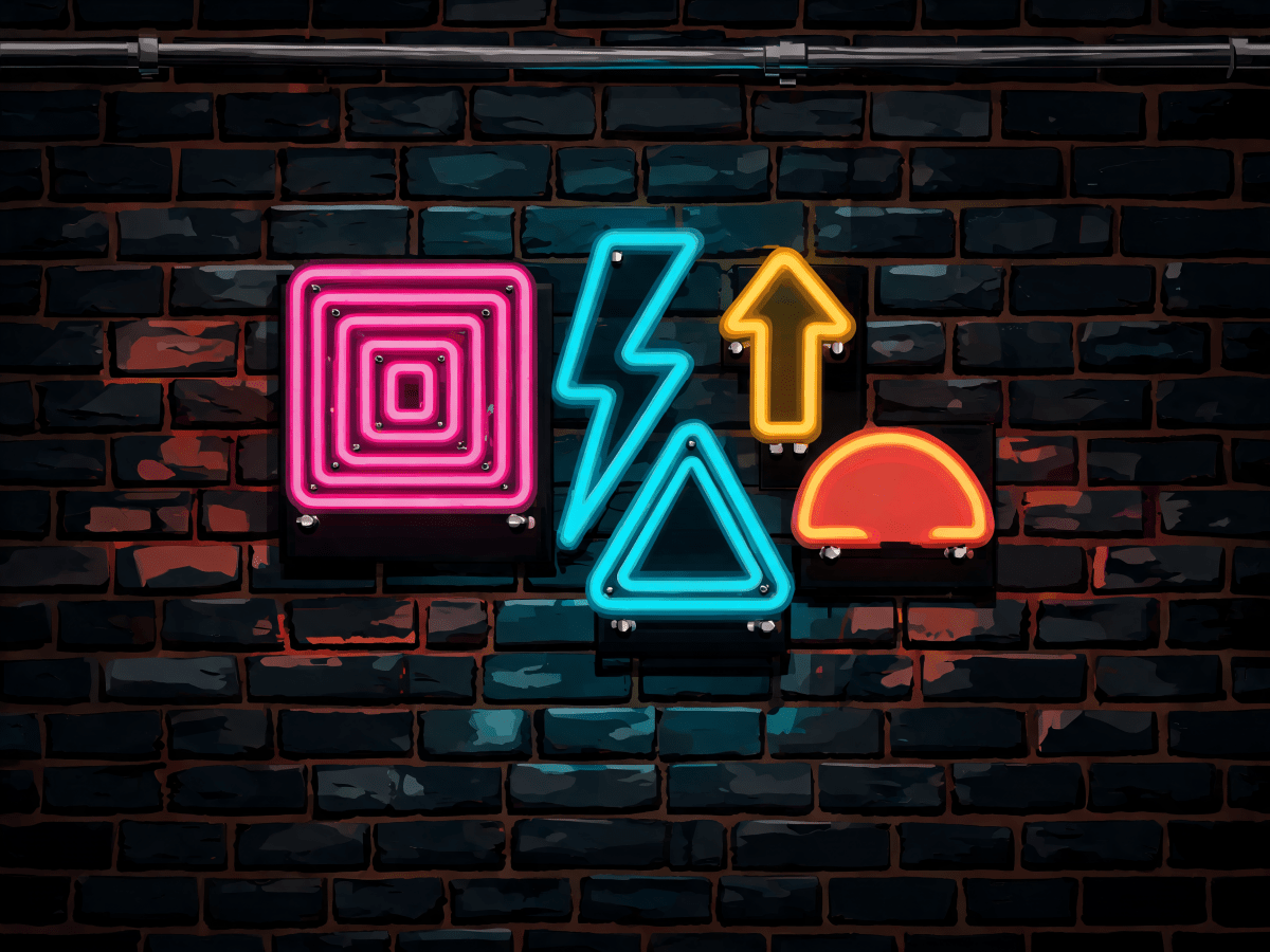 Neon Cluster Wall - Escape by Numbers