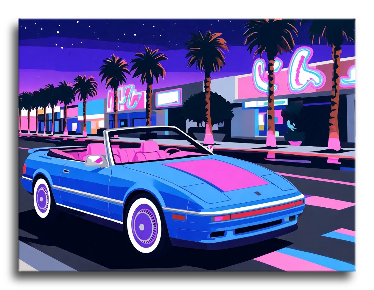 Neon Convertible Cruise - Escape by Numbers
