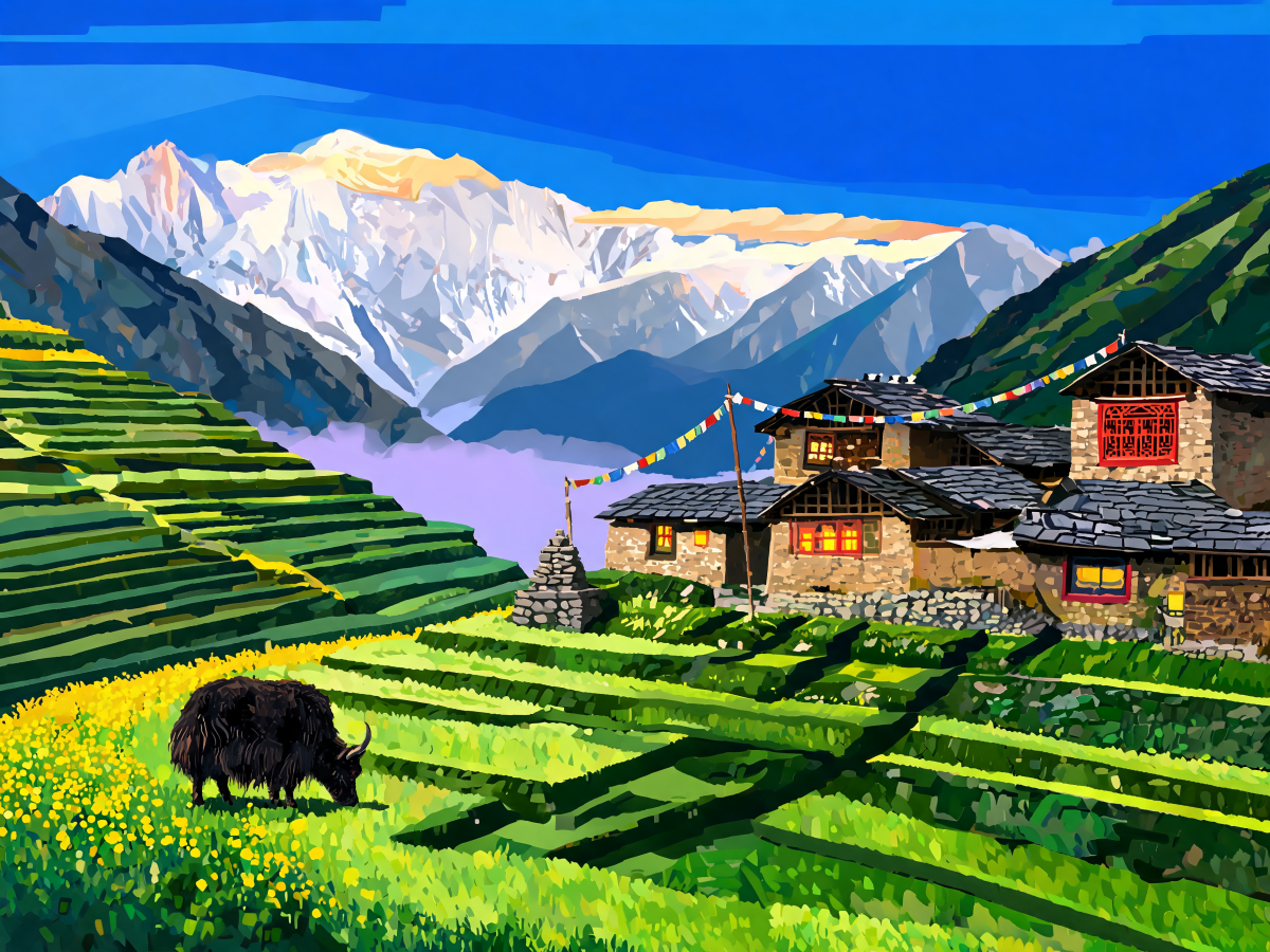 Nepal Hill Panorama - Escape by Numbers