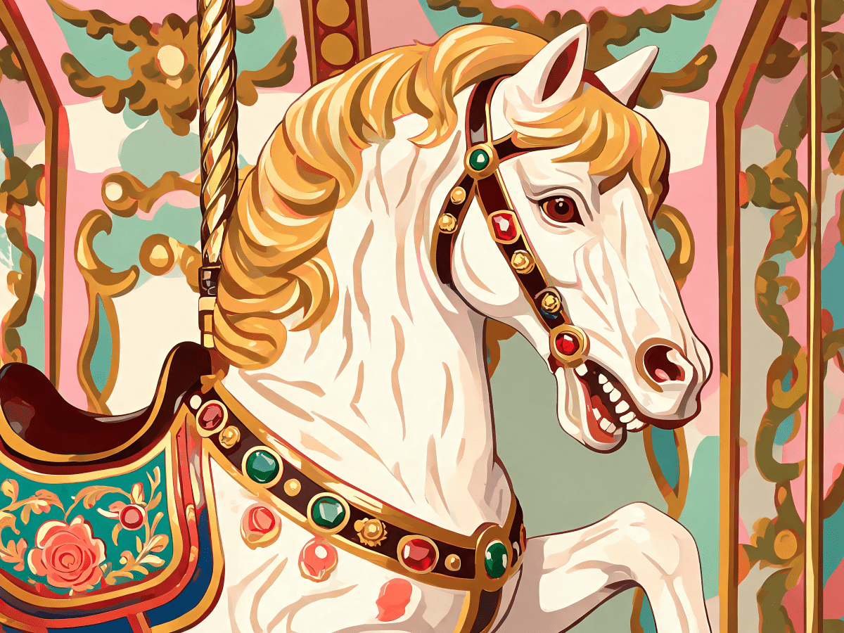Painted Carousel Steed - Escape by Numbers