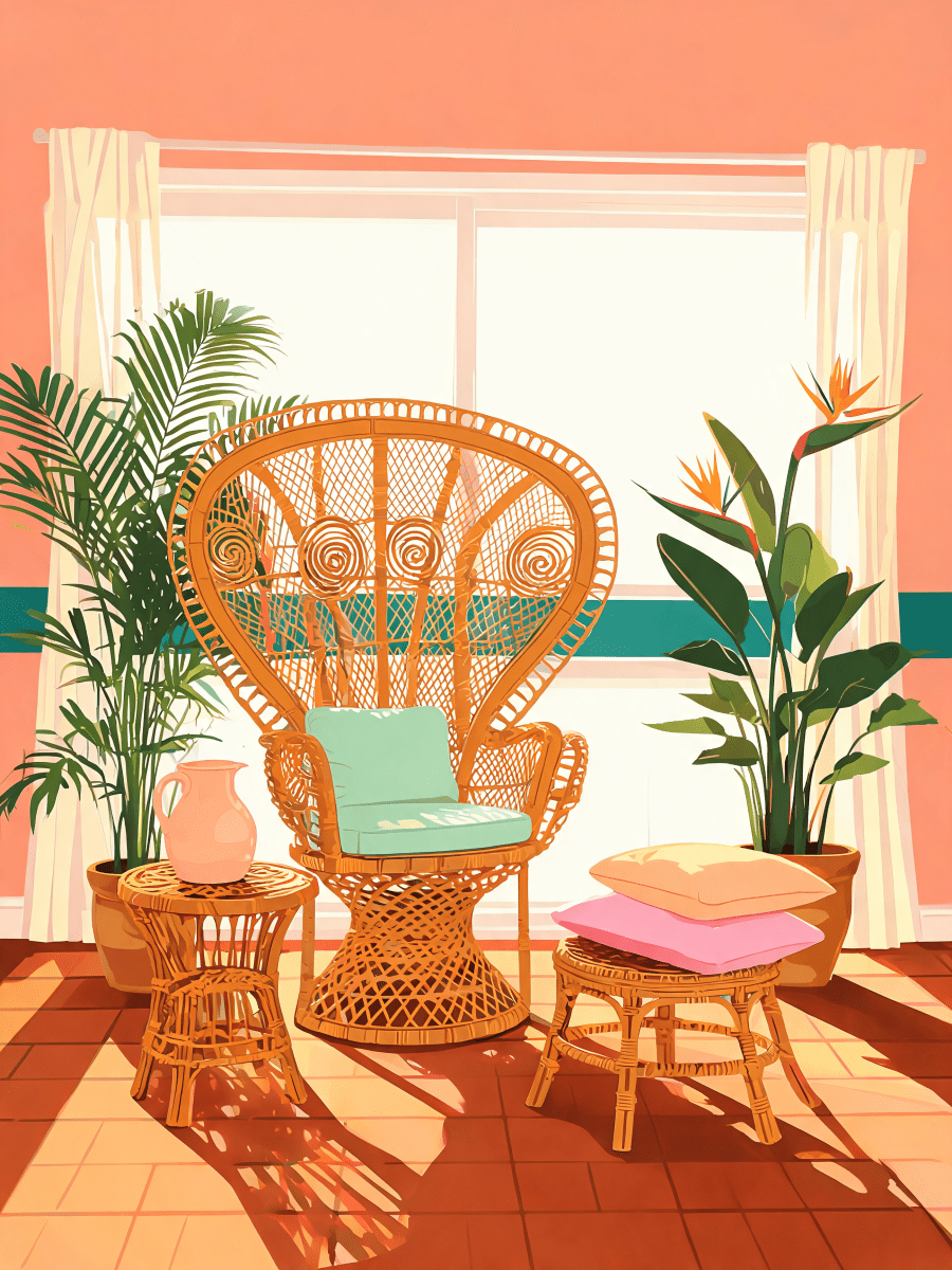 Peacock Rattan Lounge - Escape by Numbers