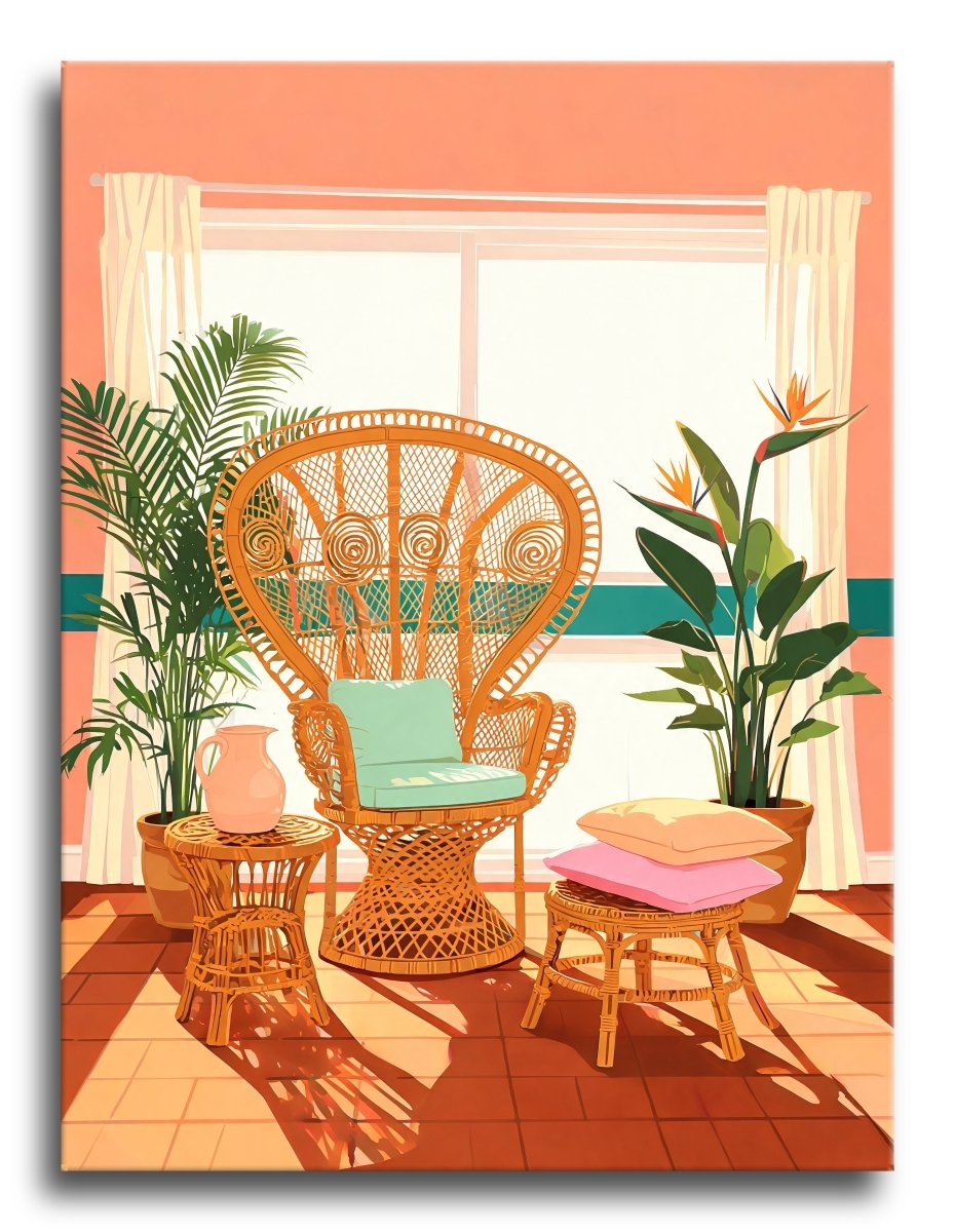 Peacock Rattan Lounge - Escape by Numbers