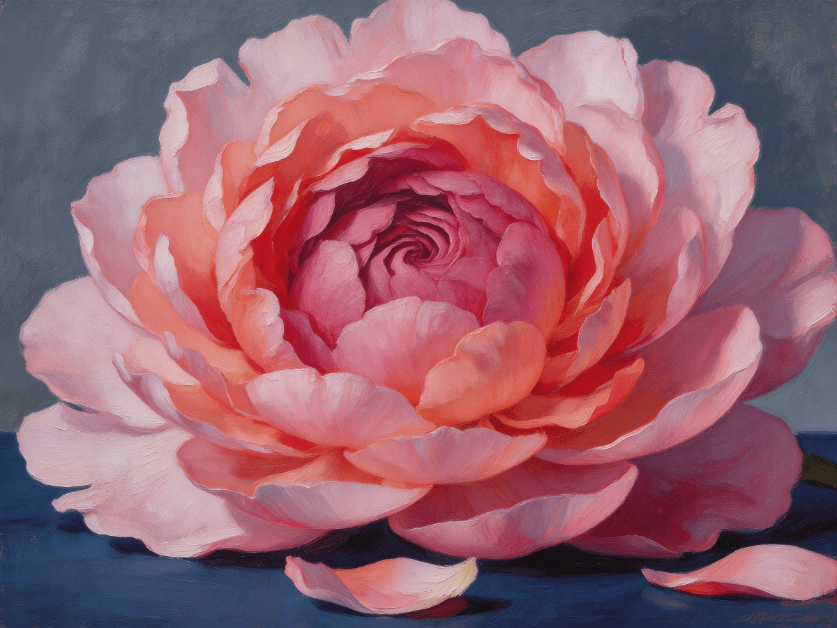 Pink Peony Portrait - Escape by Numbers